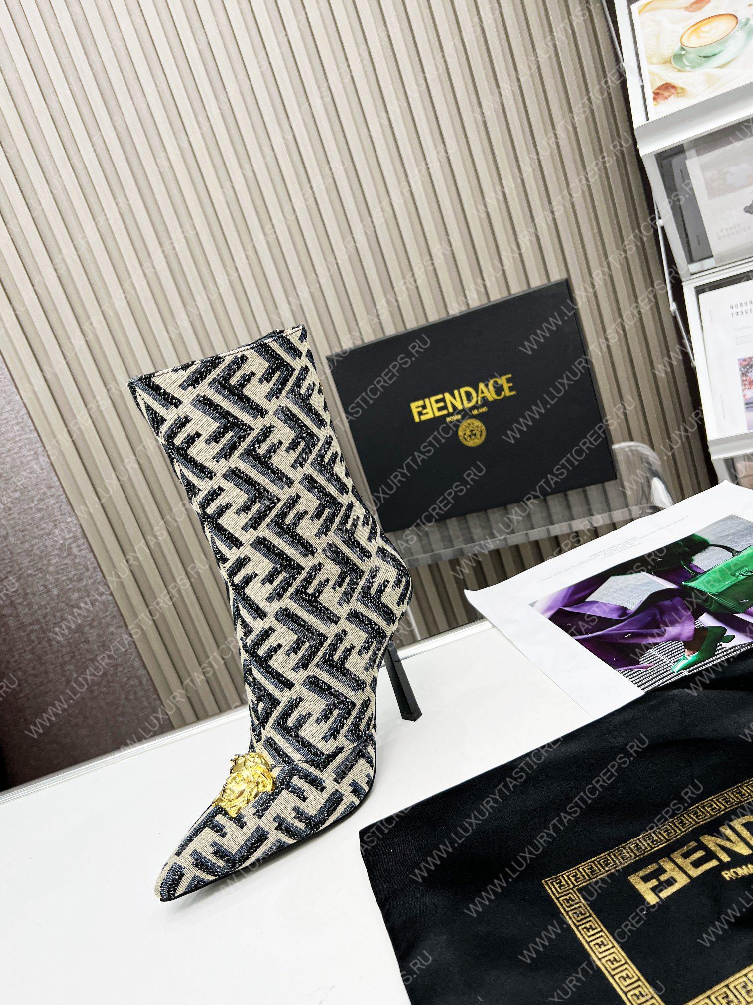 VERSACE FENDACE FF JACQUARD BOOTS MULTICOLOR 1004496