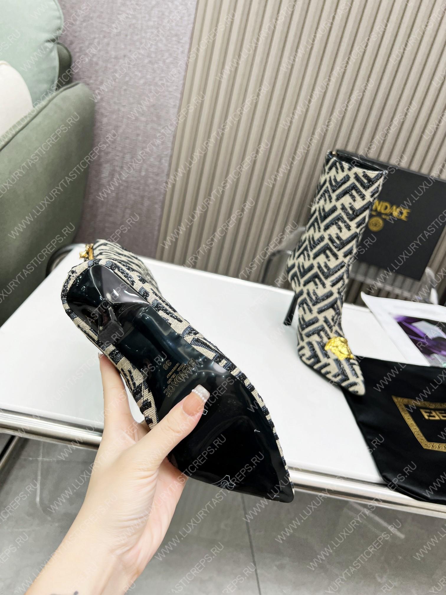 VERSACE FENDACE FF JACQUARD BOOTS MULTICOLOR 1004496