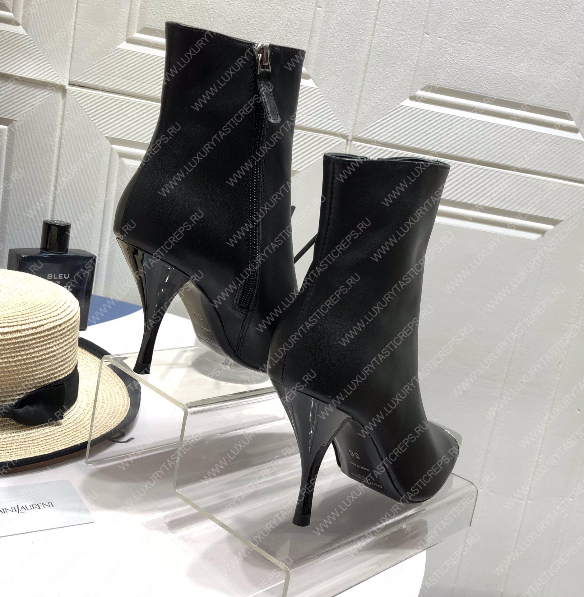 YVES SAINT LAURENT HEELED ANKLE BOOTS BLACK 14-FL7ALD