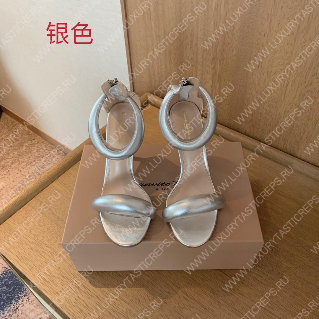 GIANVITO ROSSI BIJOUX NAPPA SANDAL SILVER G61635