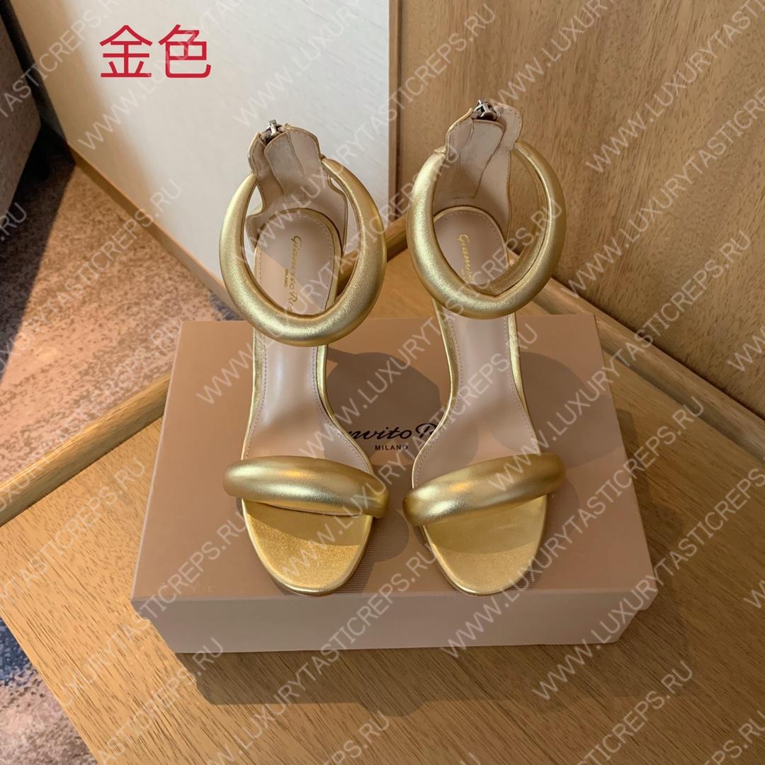 GIANVITO ROSSI BIJOUX NAPPA SANDAL GOLD G61635