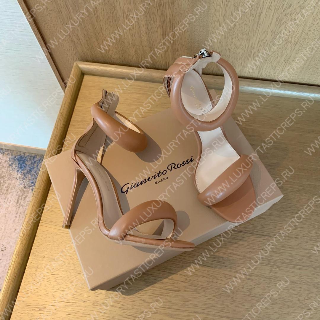 GIANVITO ROSSI BIJOUX NAPPA SANDAL BEIGE G61635