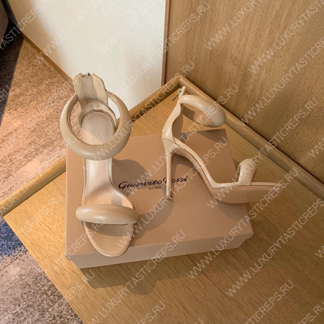 GIANVITO ROSSI BIJOUX NAPPA SANDAL FAWN G61635