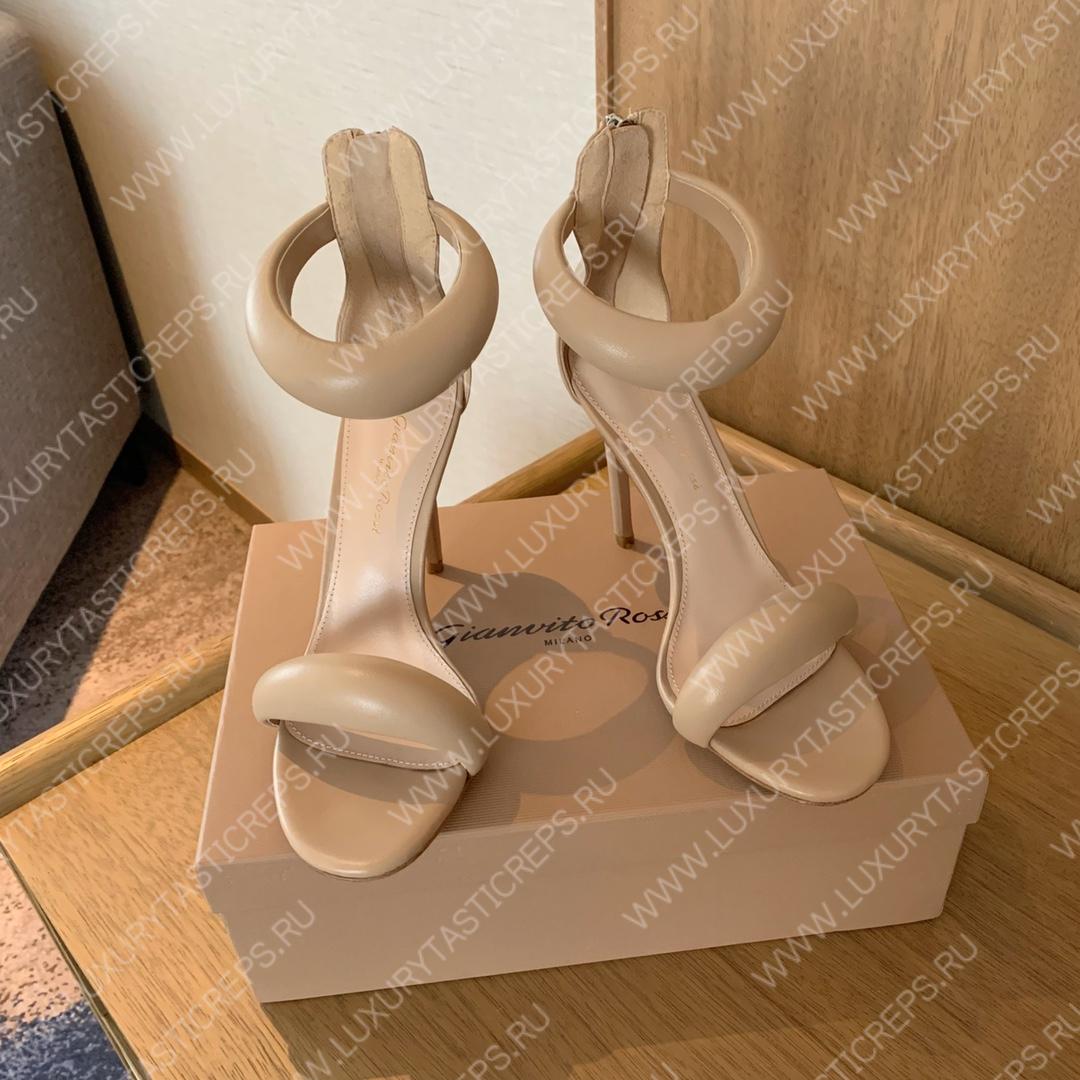 GIANVITO ROSSI BIJOUX NAPPA SANDAL FAWN G61635