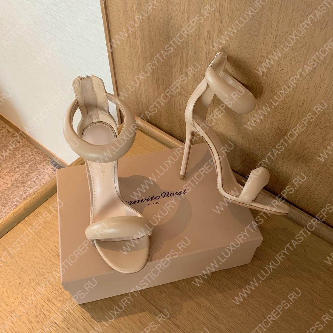 GIANVITO ROSSI BIJOUX NAPPA SANDAL FAWN G61635