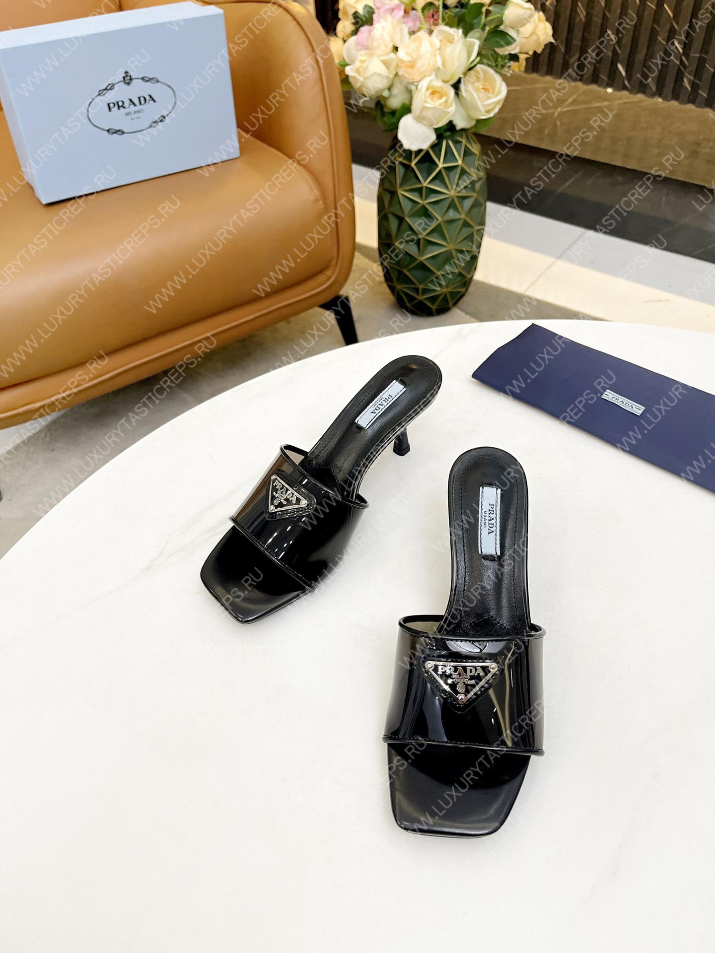 Pra*a plexiglas and patent leather sandals black 1xx644