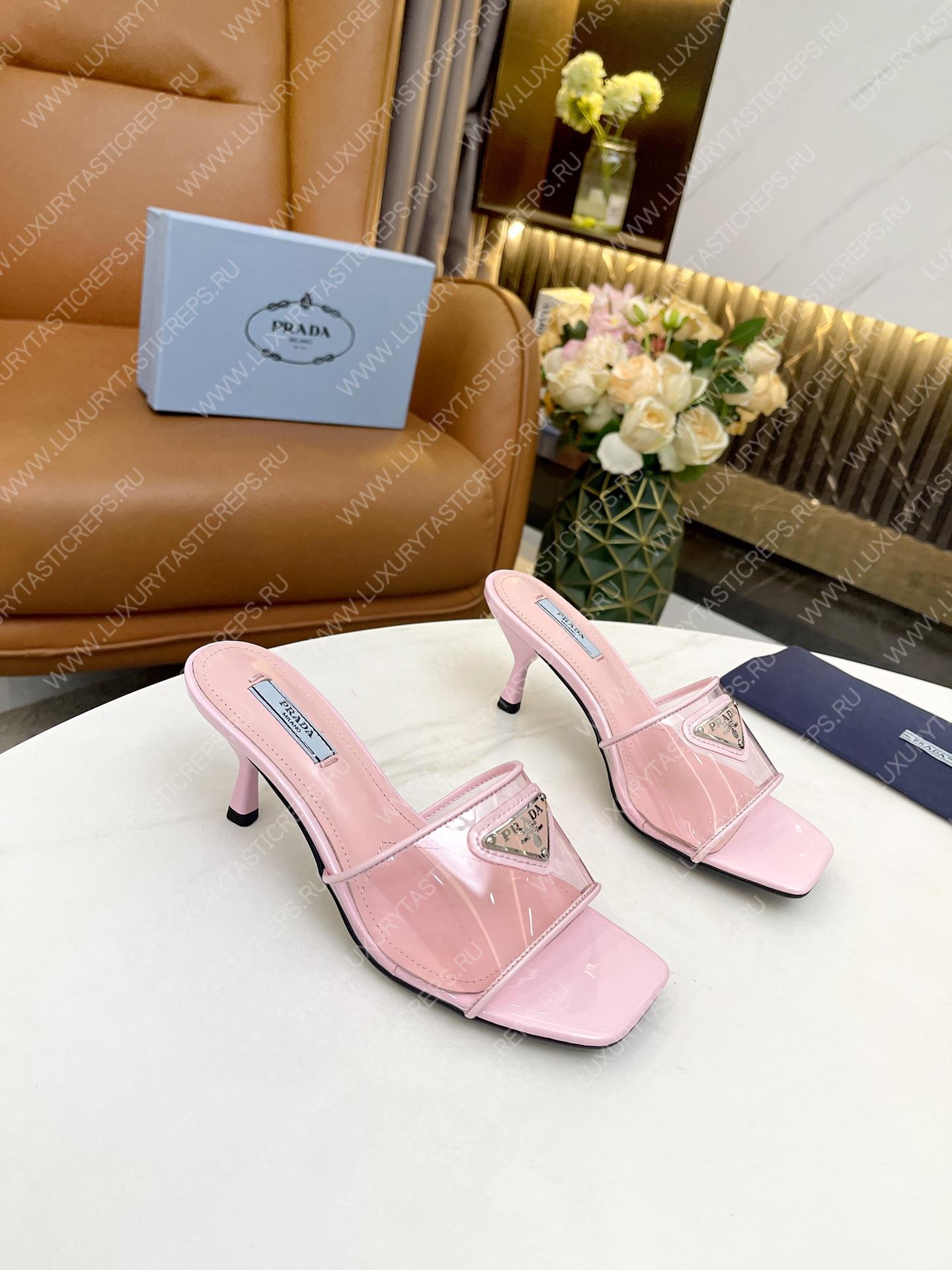Pra*a plexiglas & patent leather sandals pink 1xx644
