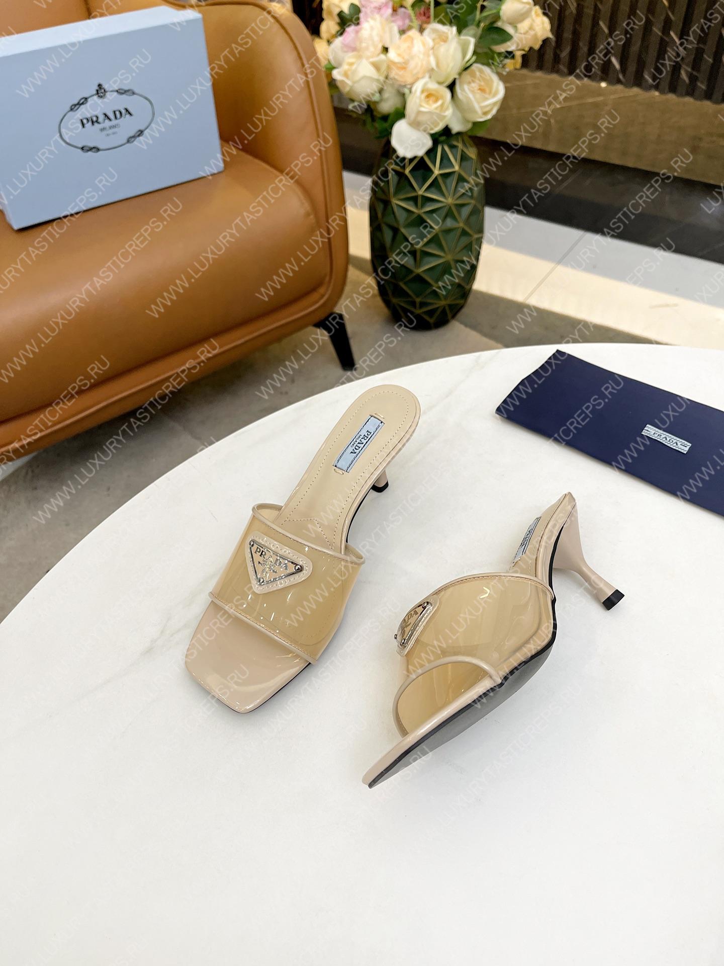 Pra*a plexiglas and patent leather sandals desert beige 1xx666