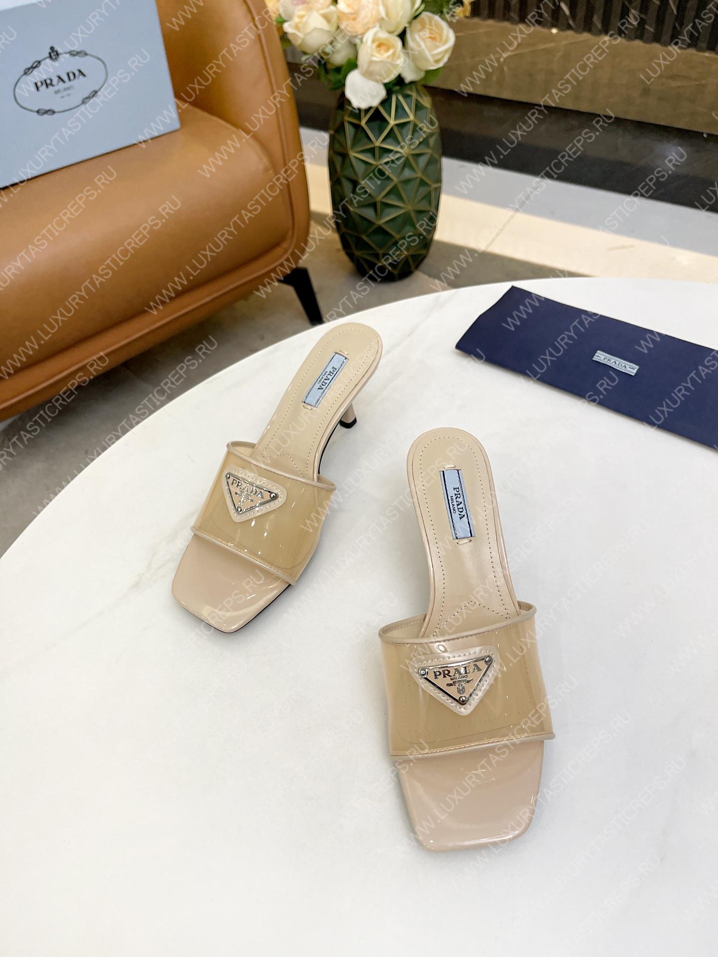 Pra*a plexiglas and patent leather sandals desert beige 1xx666