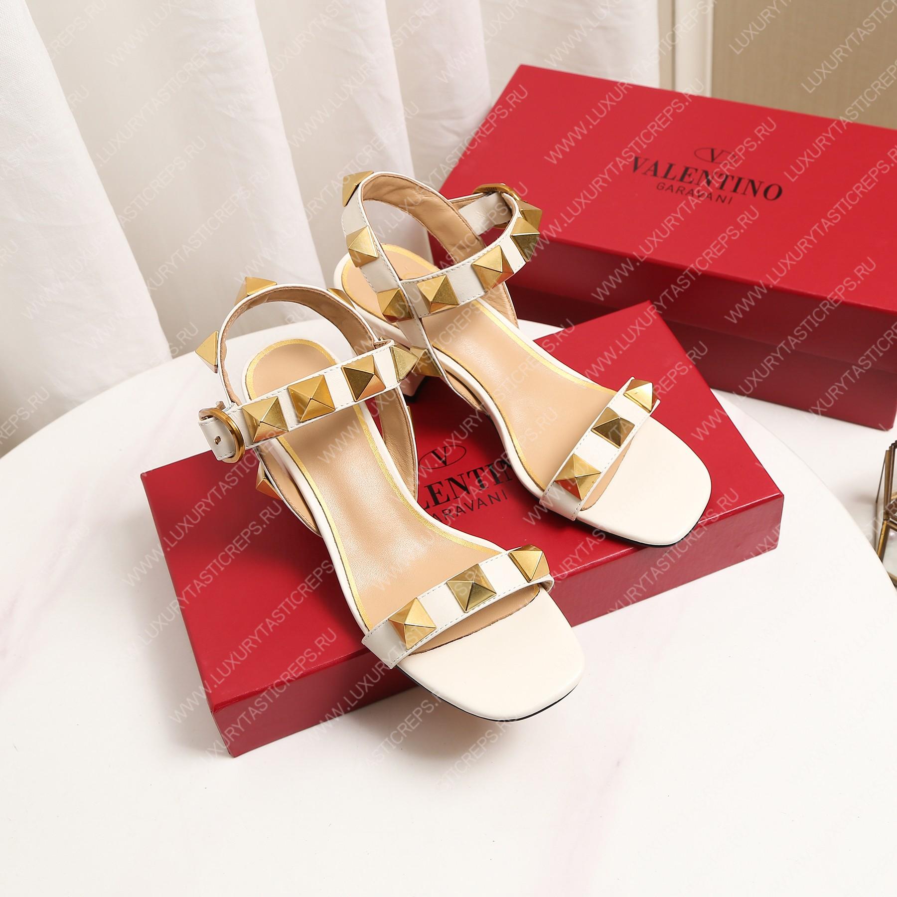 VALENTINO ROMAN STUD SANDAL WHITE 2W2S0CR2ZWM