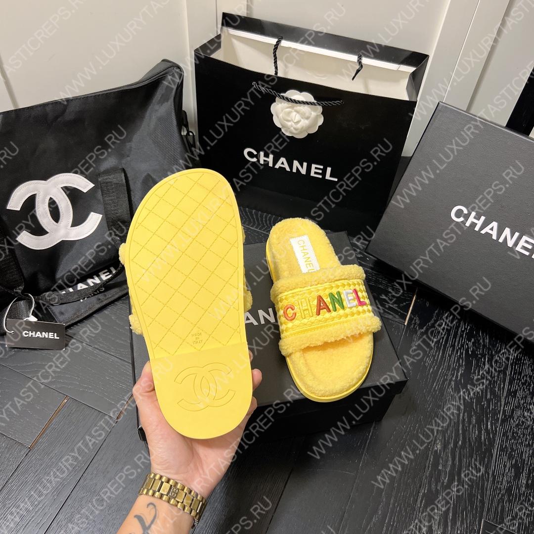 Ch*el wool slippers yellow g39059