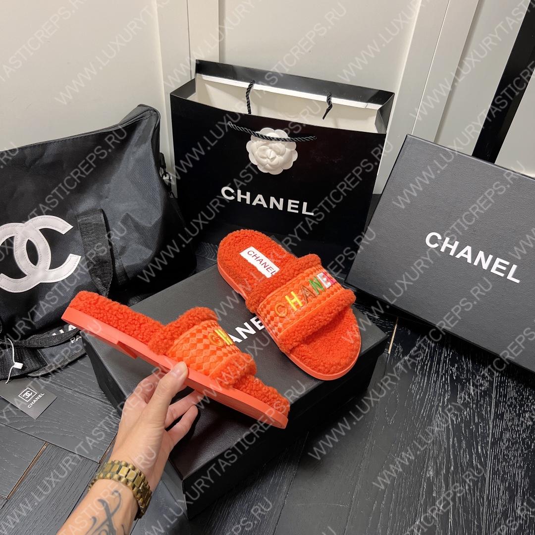 Ch*el wool slippers orange g39059