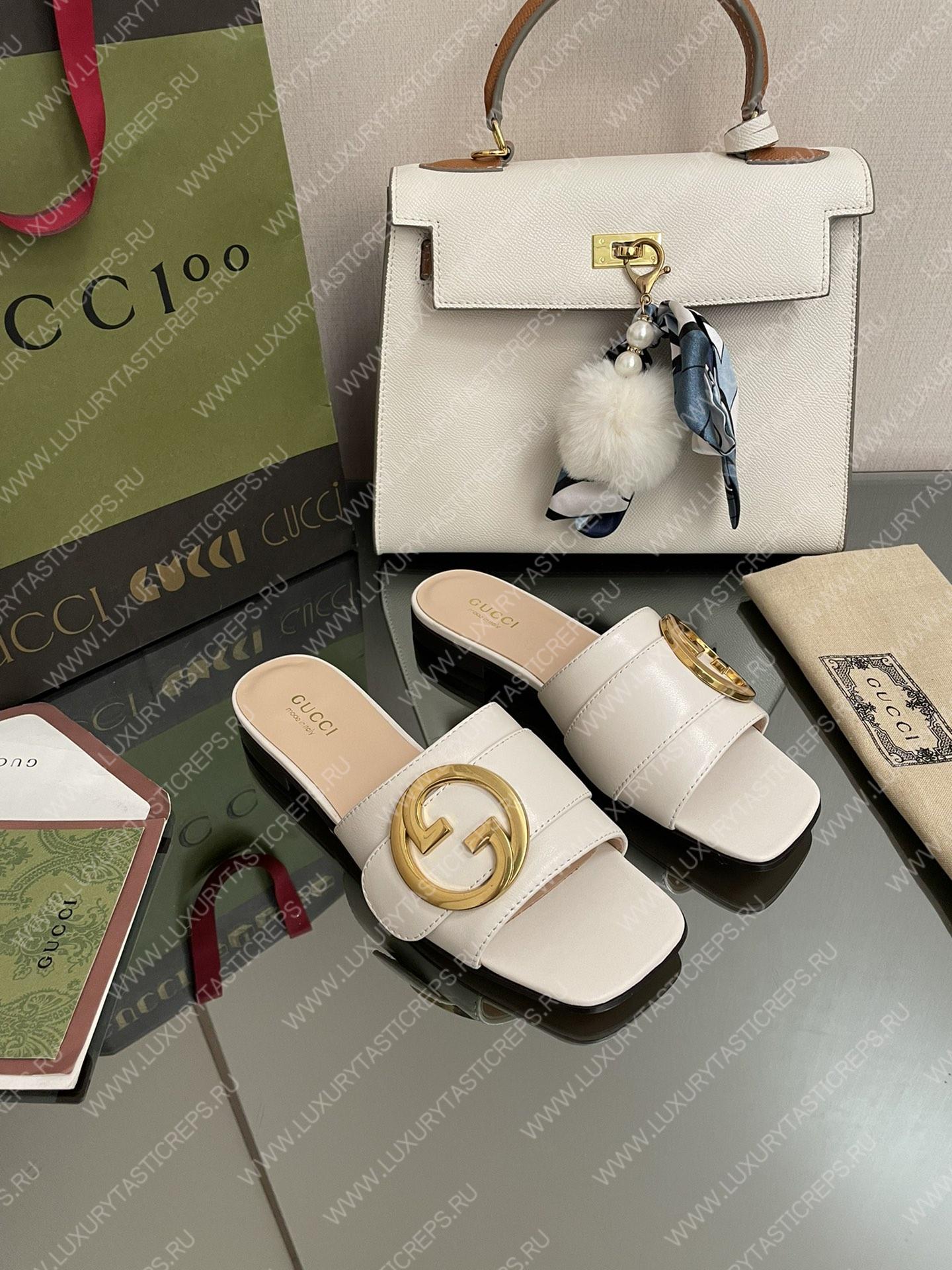 G*u*i slide with double g white 646169