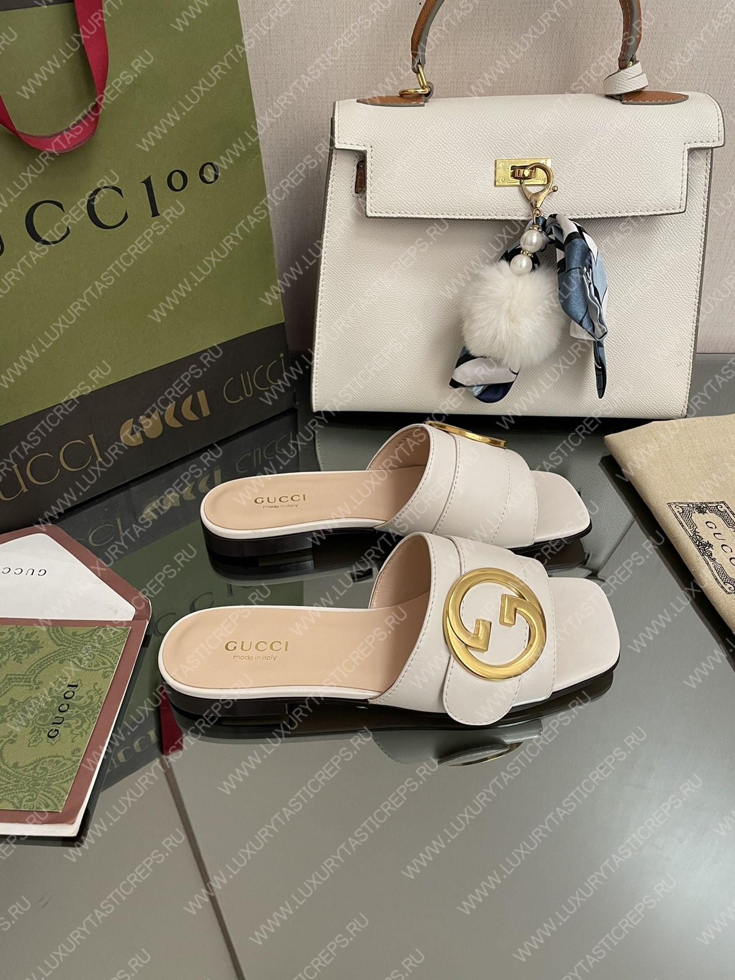 G*u*i slide with double g white 646169