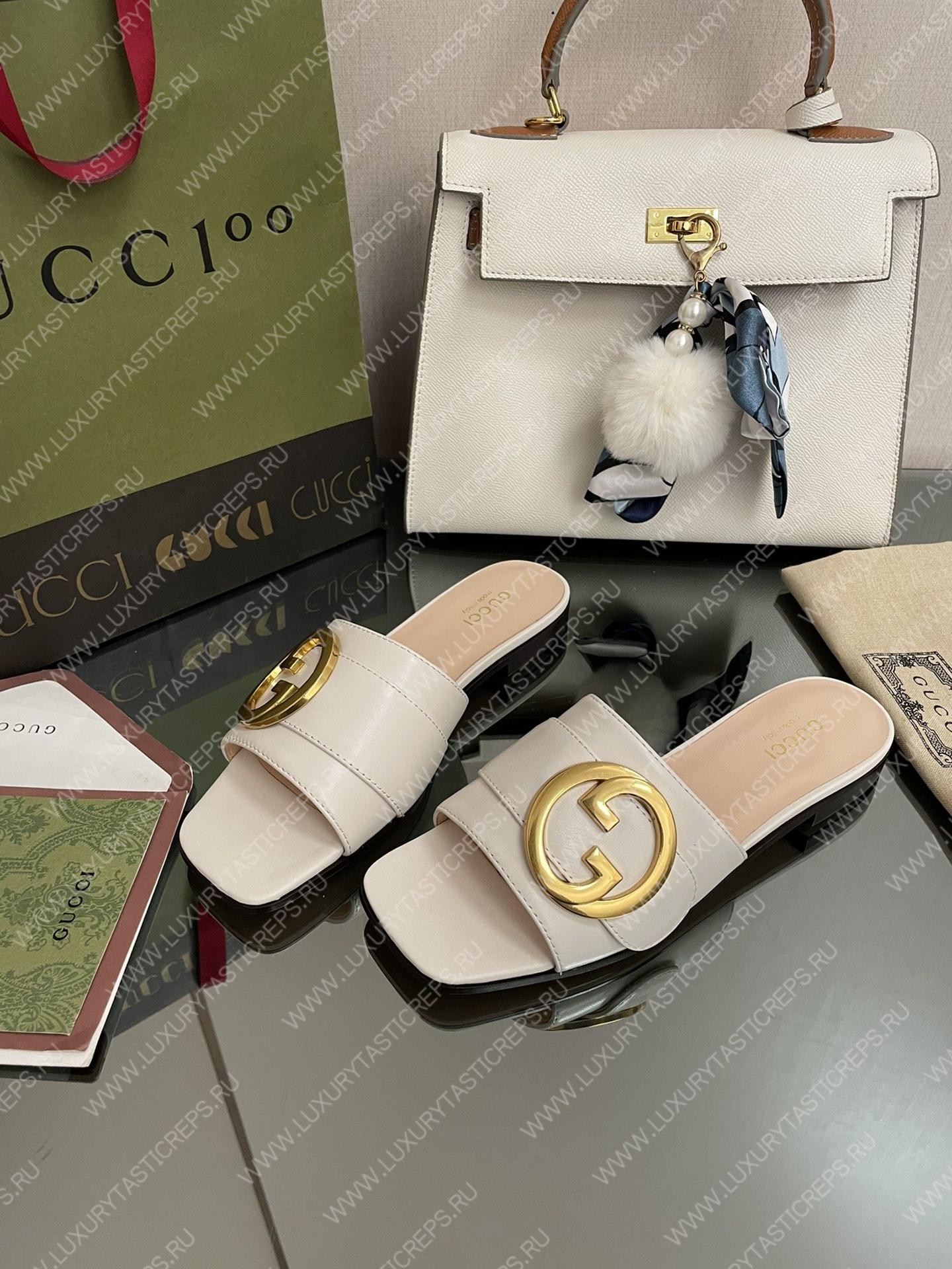 G*u*i slide with double g white 646169