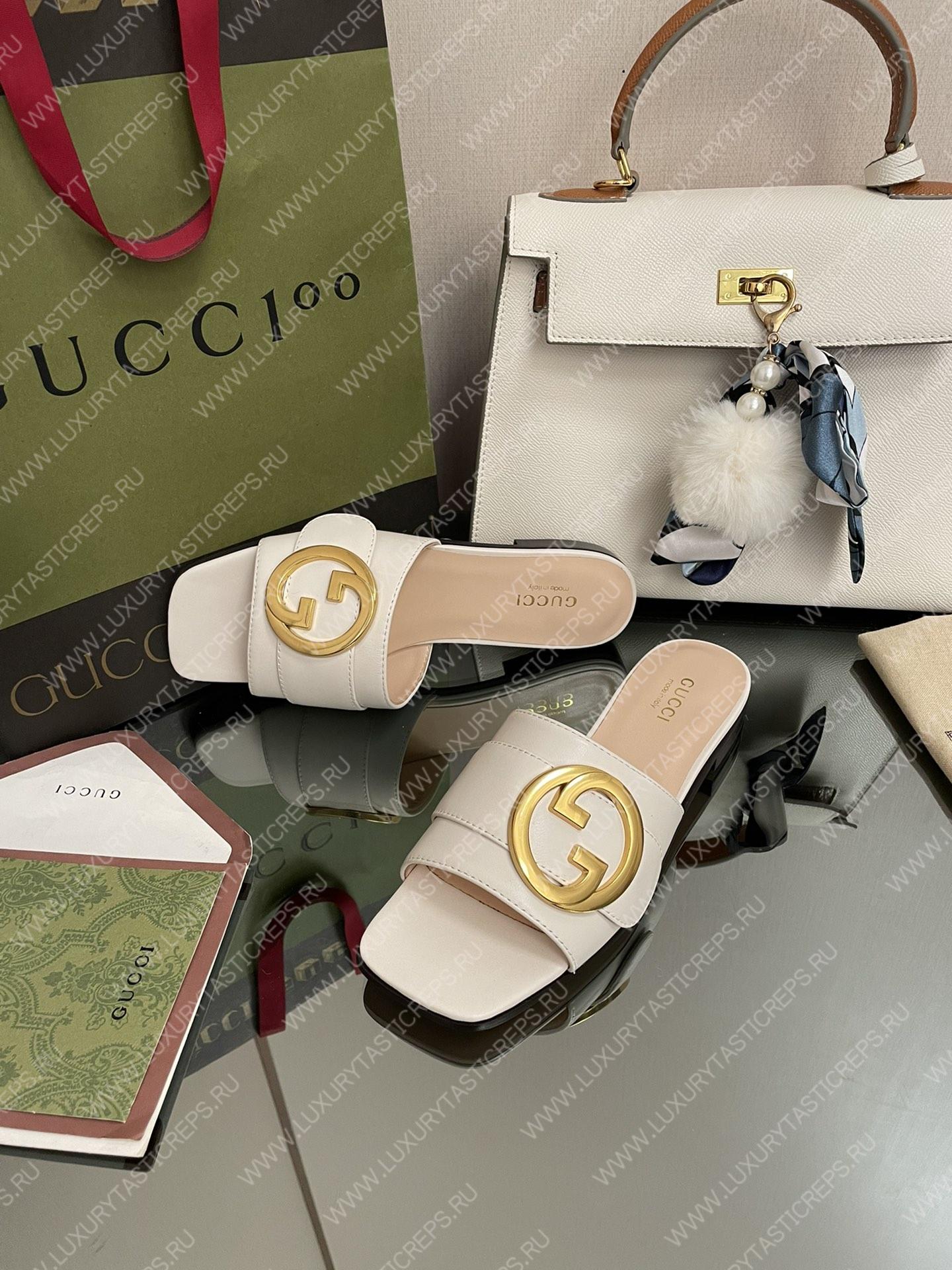 G*u*i slide with double g white 646169