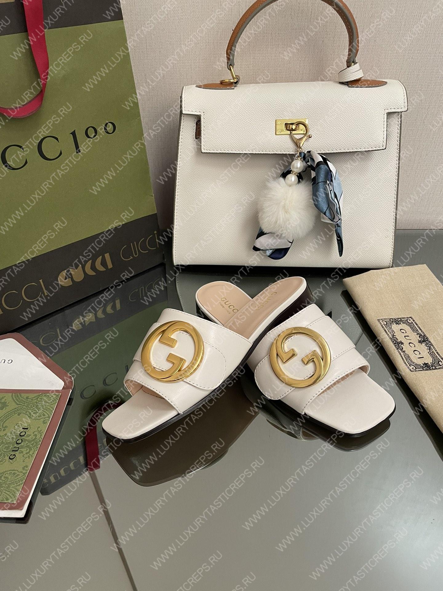 G*u*i slide with double g white 646169