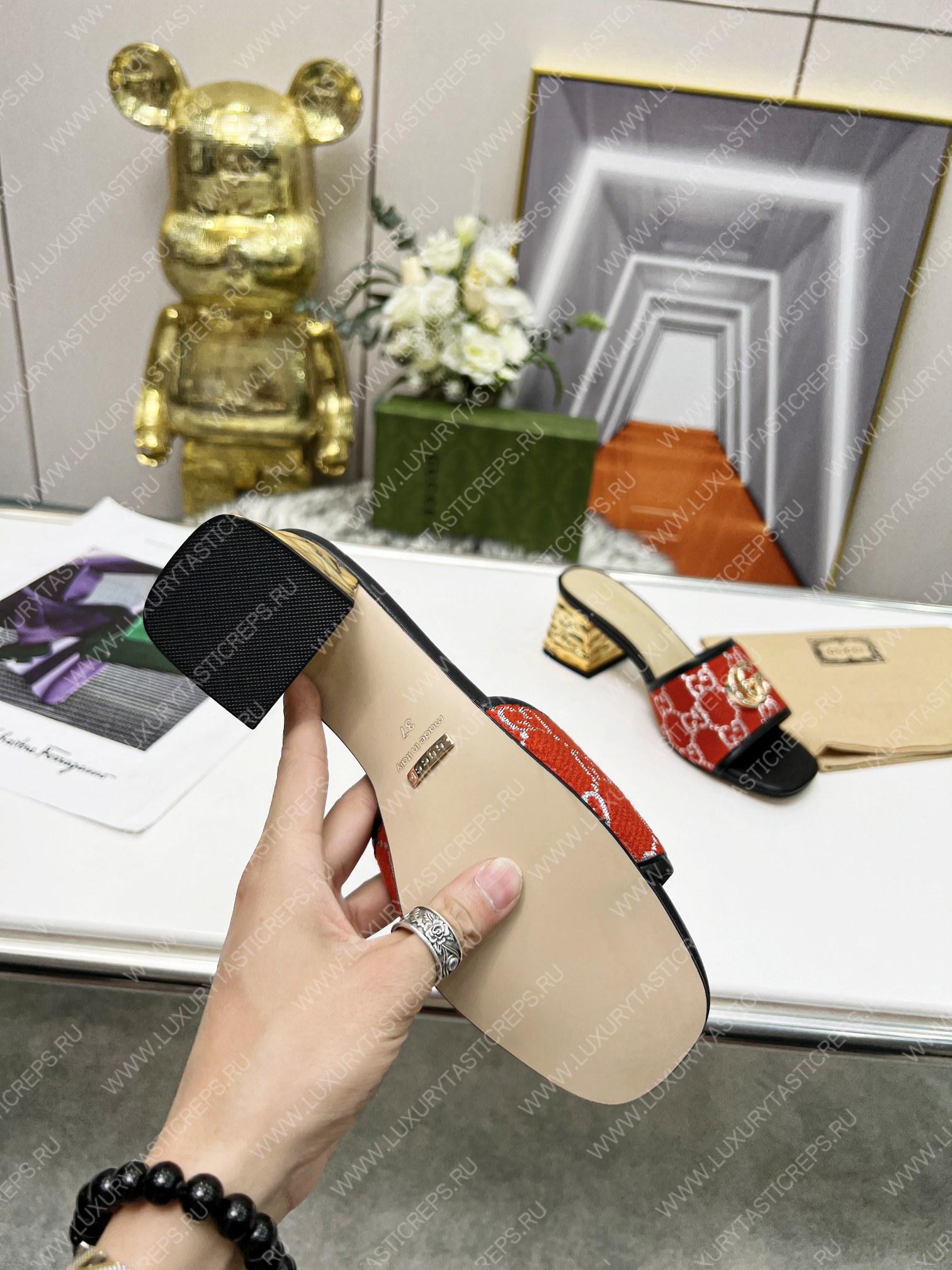 G*u*i jolie gg sup*e canvas and rubber slides red 1473721