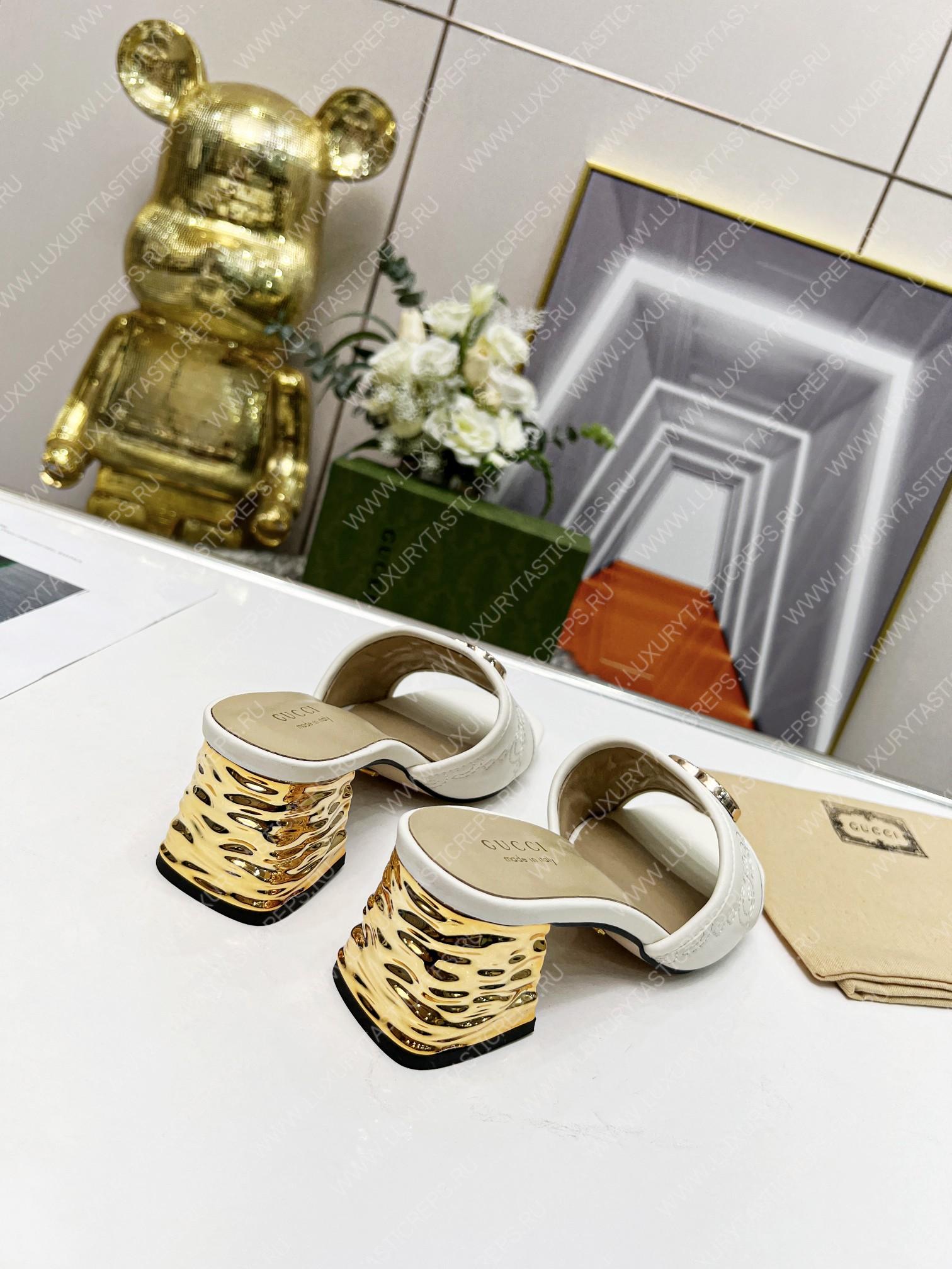 G*u*i jolie gg sup*e canvas and rubber slides white 1473721