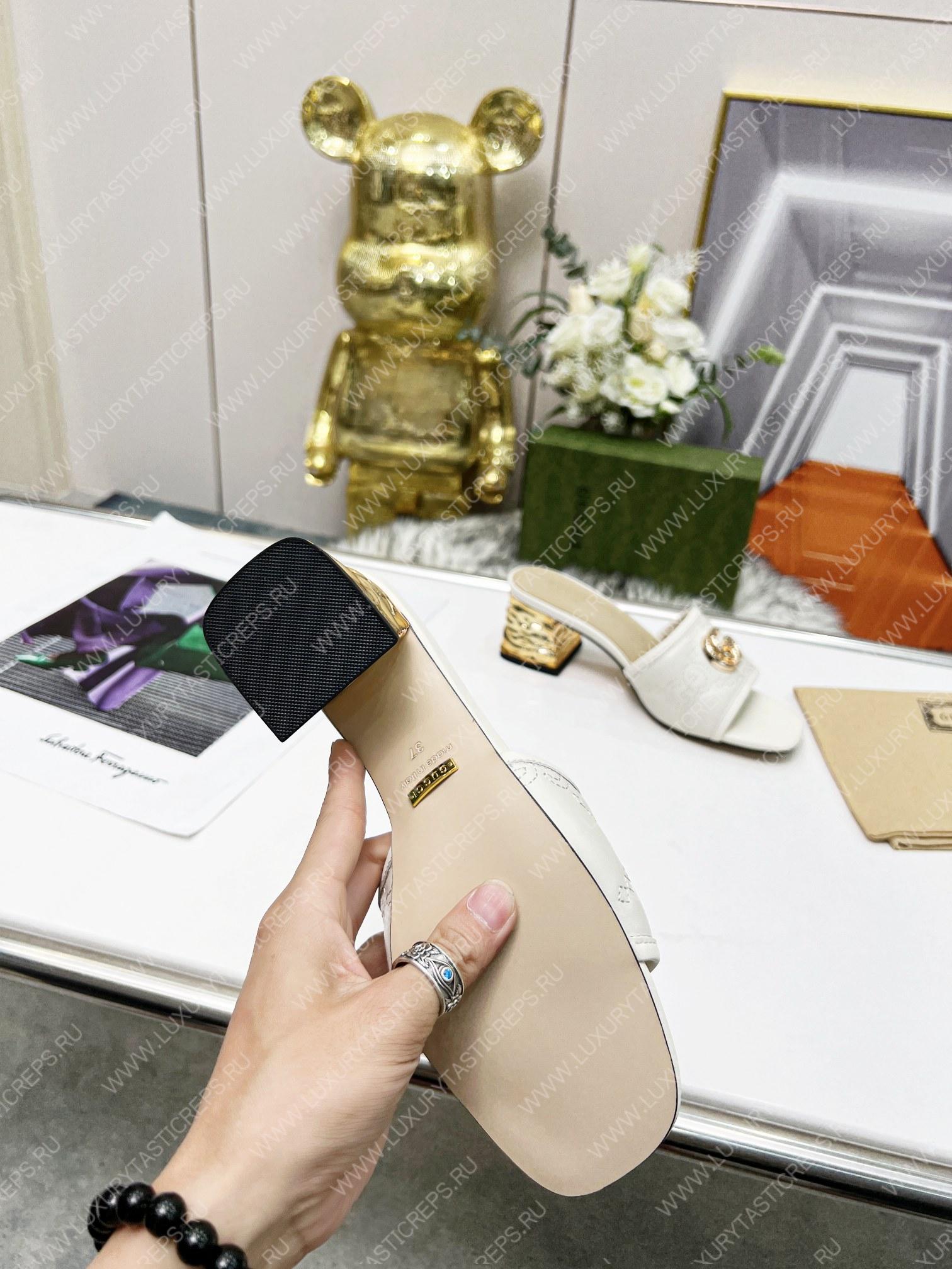 G*u*i jolie gg sup*e canvas and rubber slides white 1473721