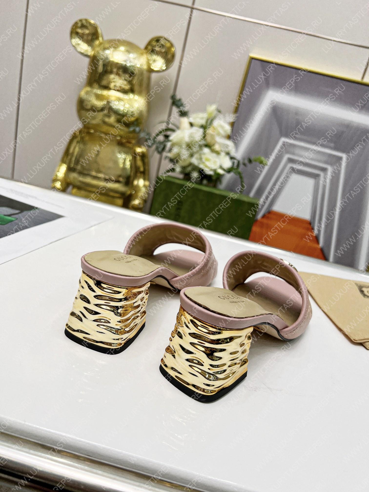 G*u*i jolie gg sup*e canvas and rubber slides rose pink 1473721