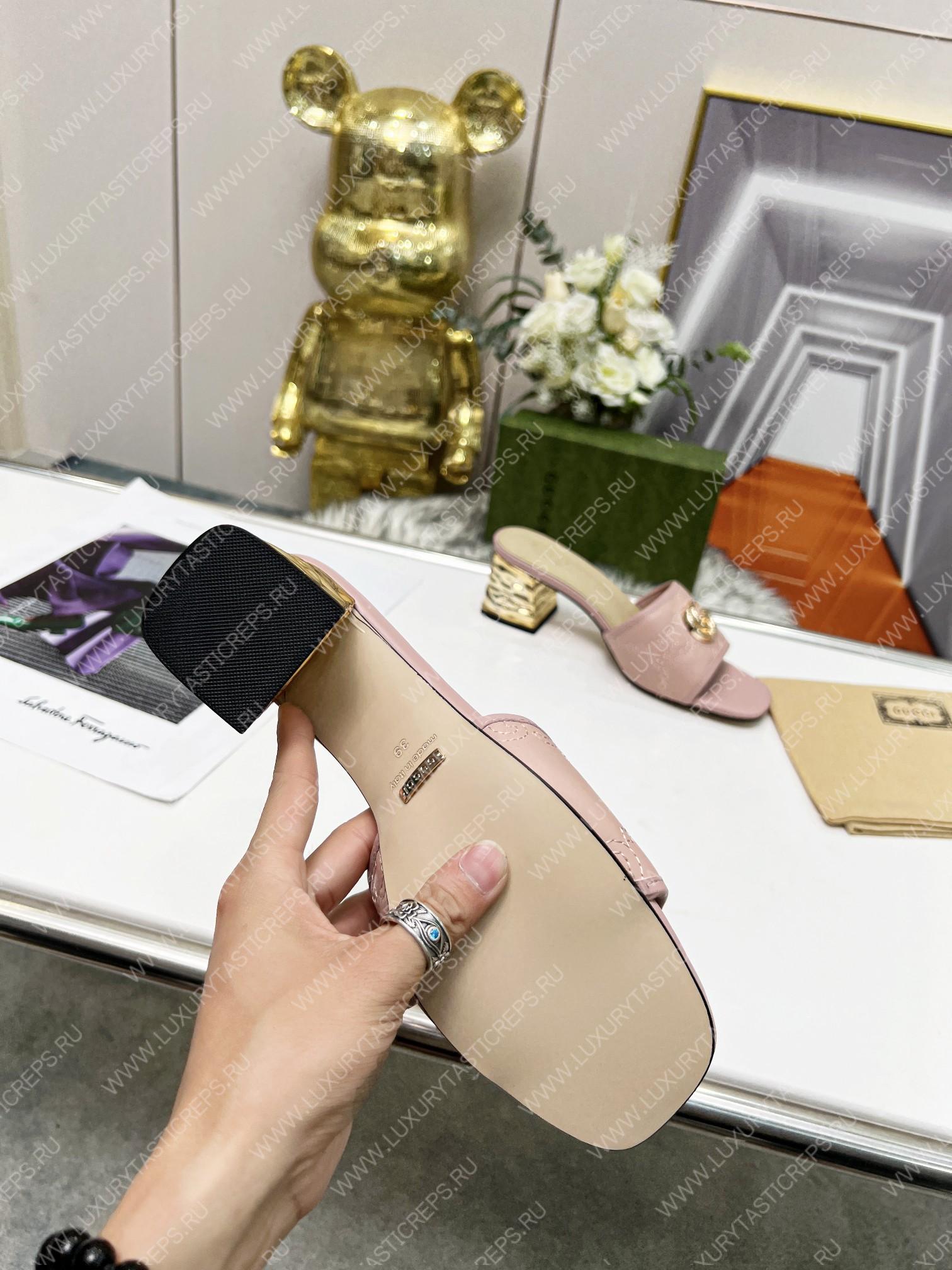 G*u*i jolie gg sup*e canvas and rubber slides rose pink 1473721