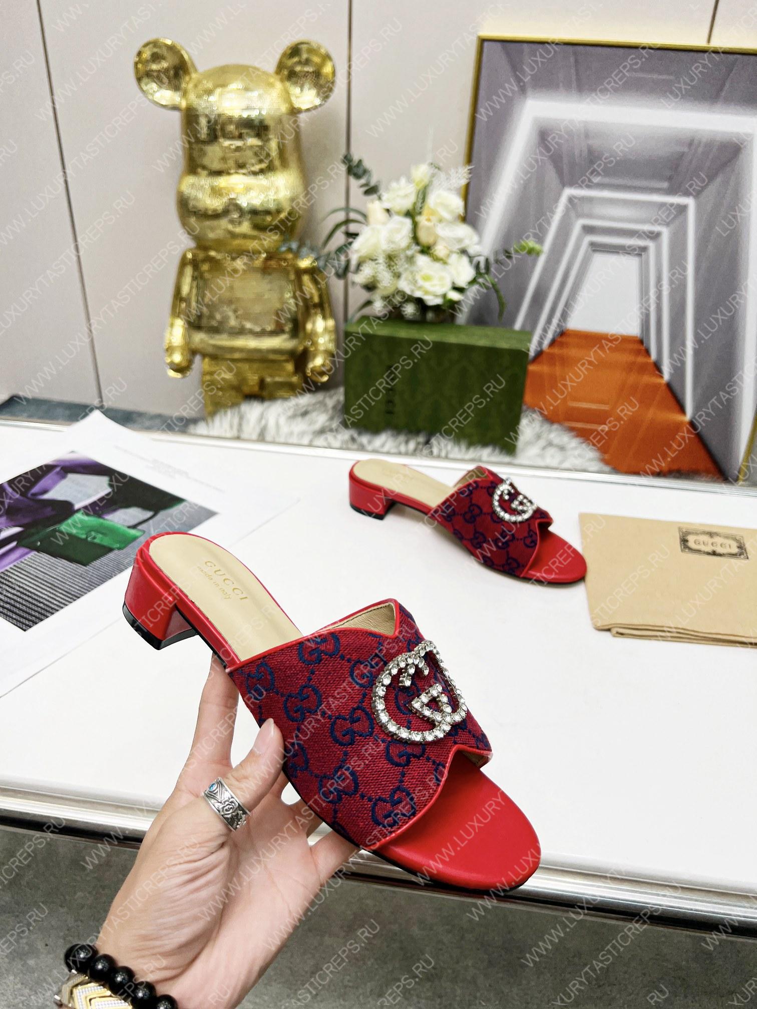 G*u*i canvas and rubber slides red 1473721