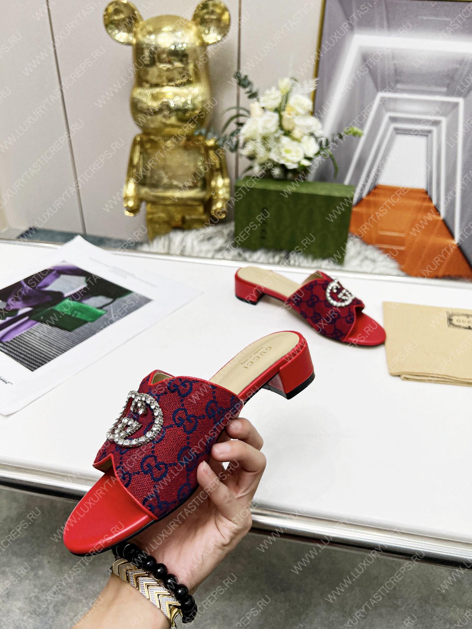 G*u*i canvas and rubber slides red 1473721