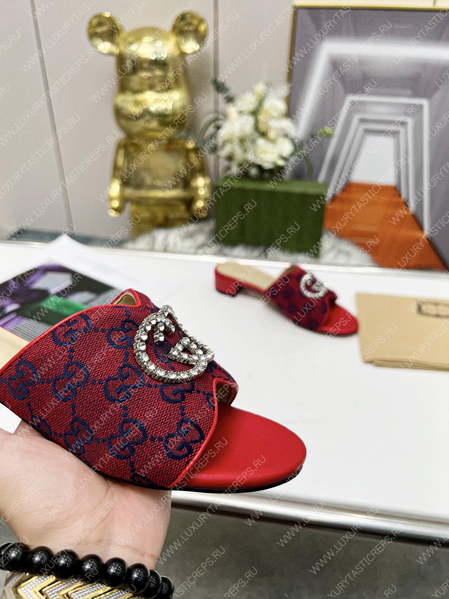 G*u*i canvas and rubber slides red 1473721