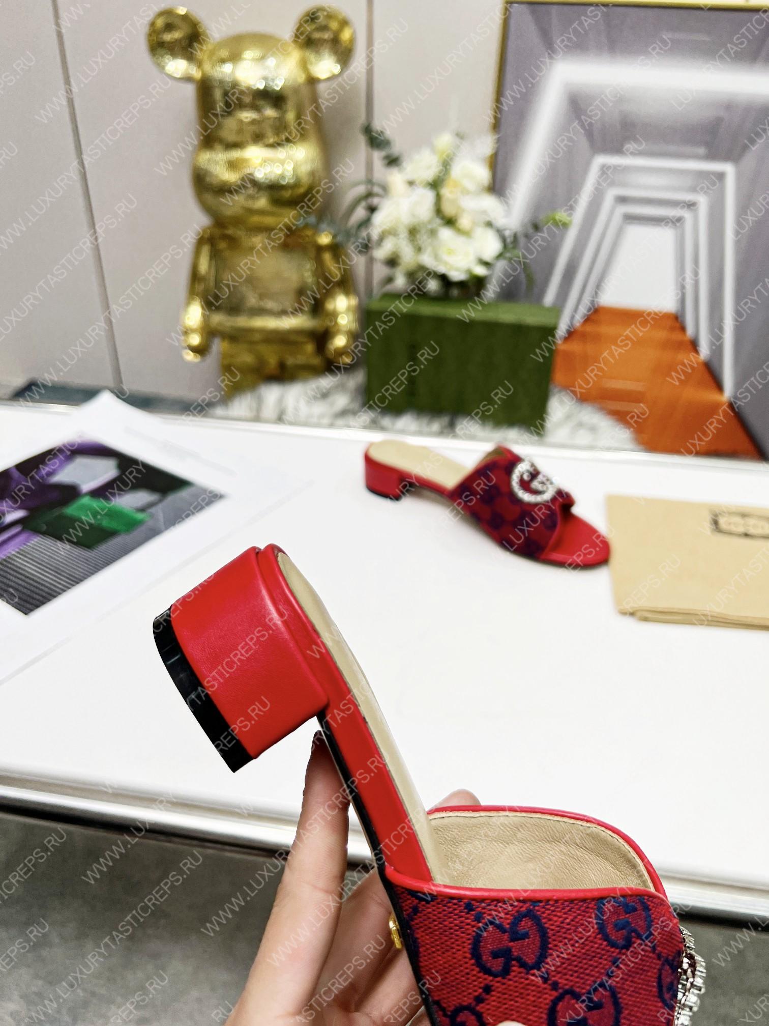 G*u*i canvas and rubber slides red 1473721