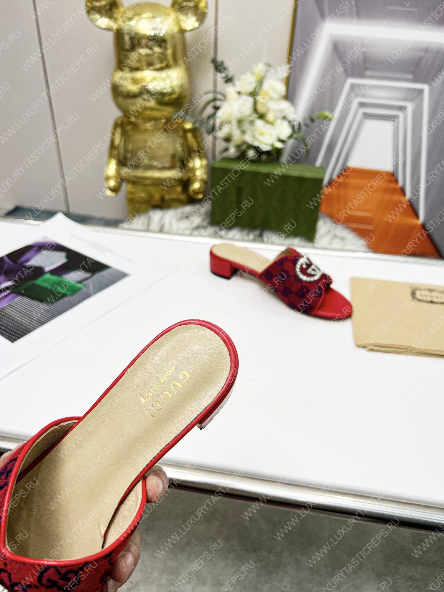 G*u*i canvas and rubber slides red 1473721