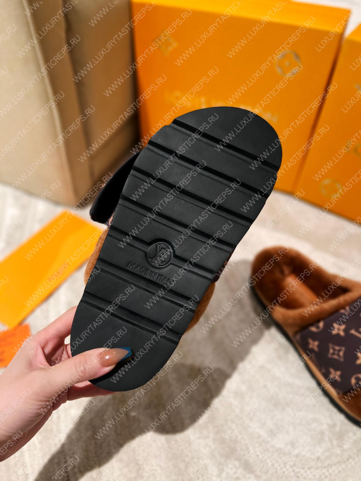 l**is V*t*n slipper pillow flat comfort mule brown 1aam3k