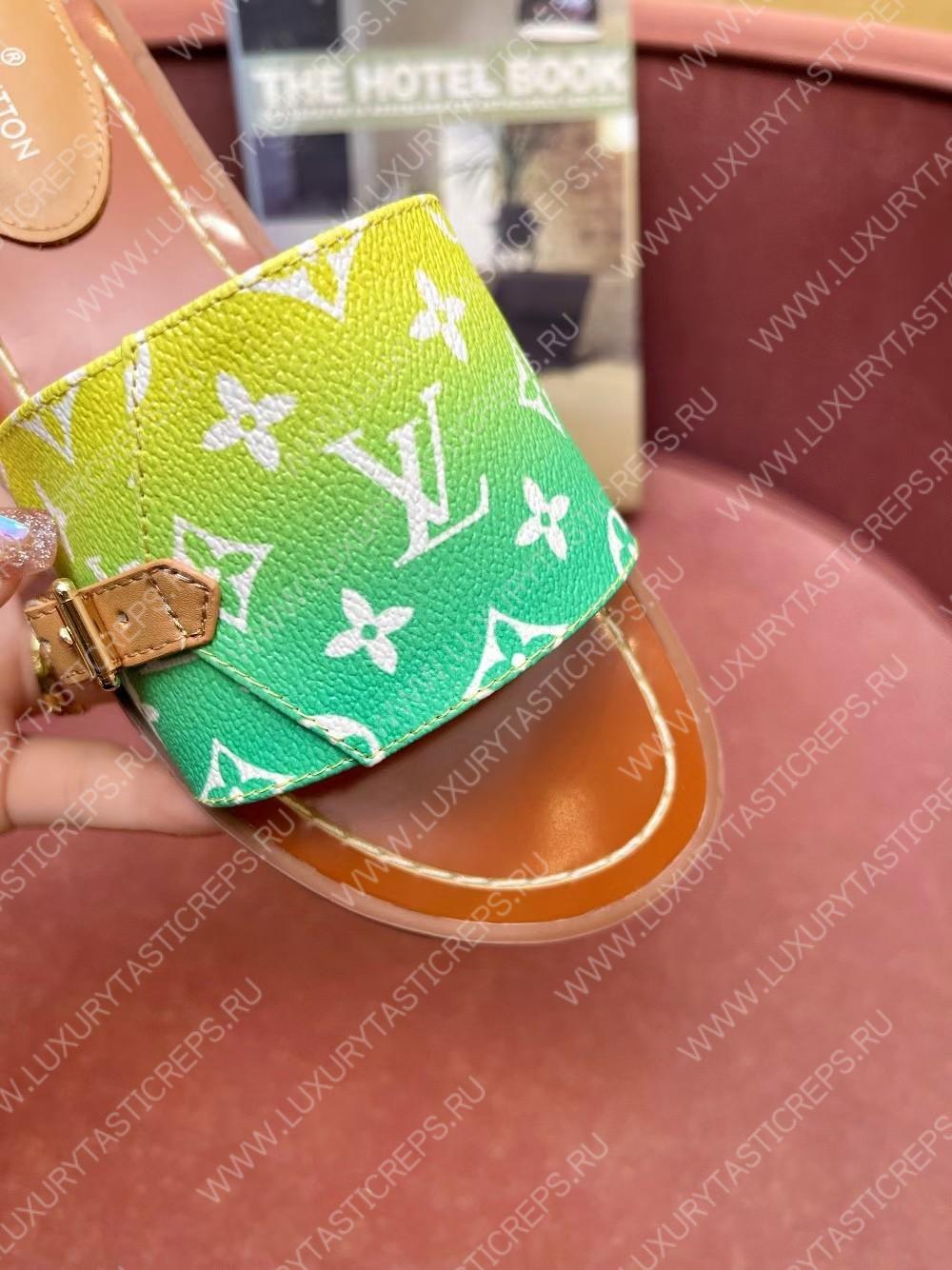 l**is V*t*n lock it flat mule green & yellow 1aa21q