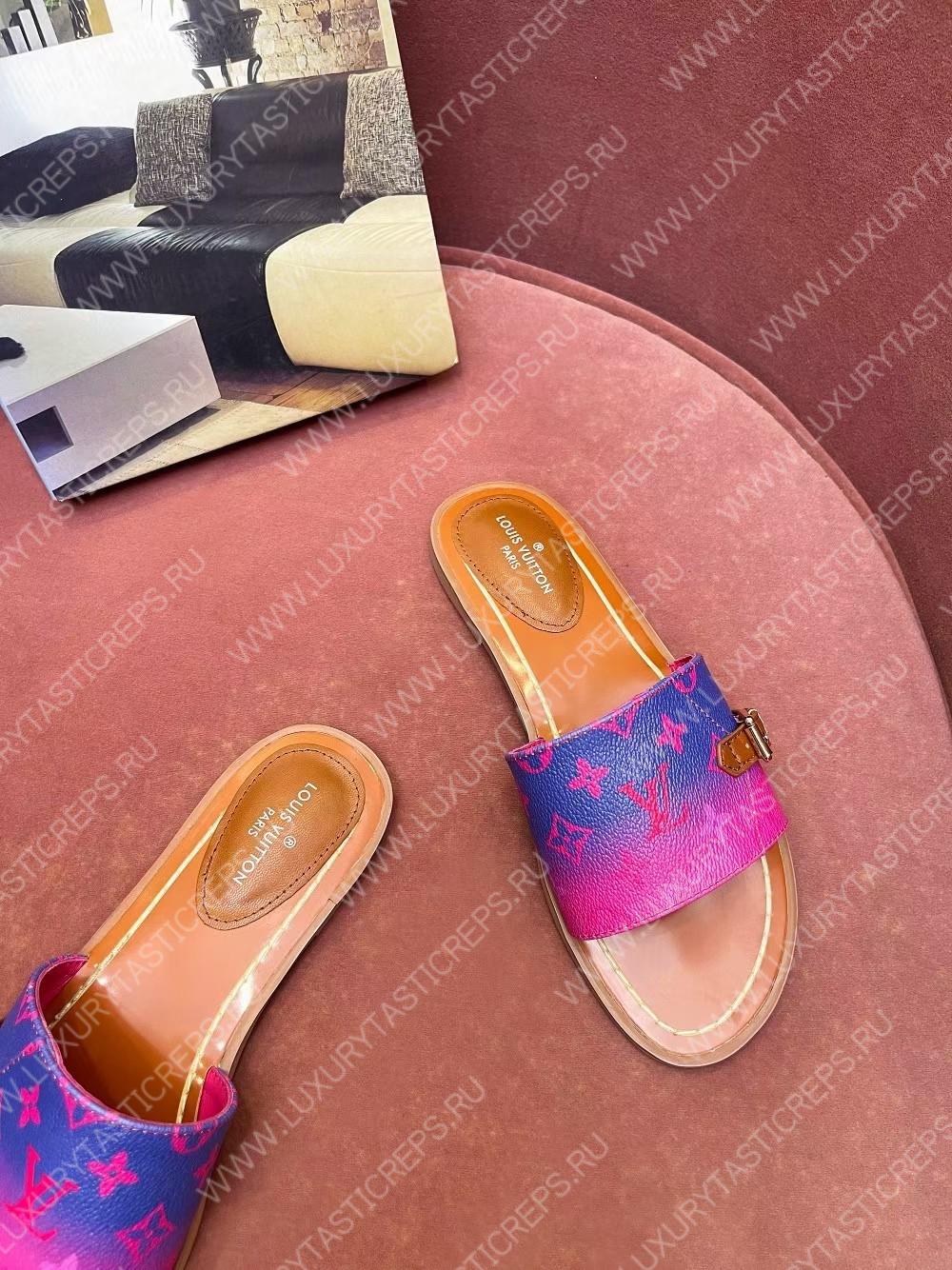 l**is V*t*n lock it flat mule purple & pink 1aa21q