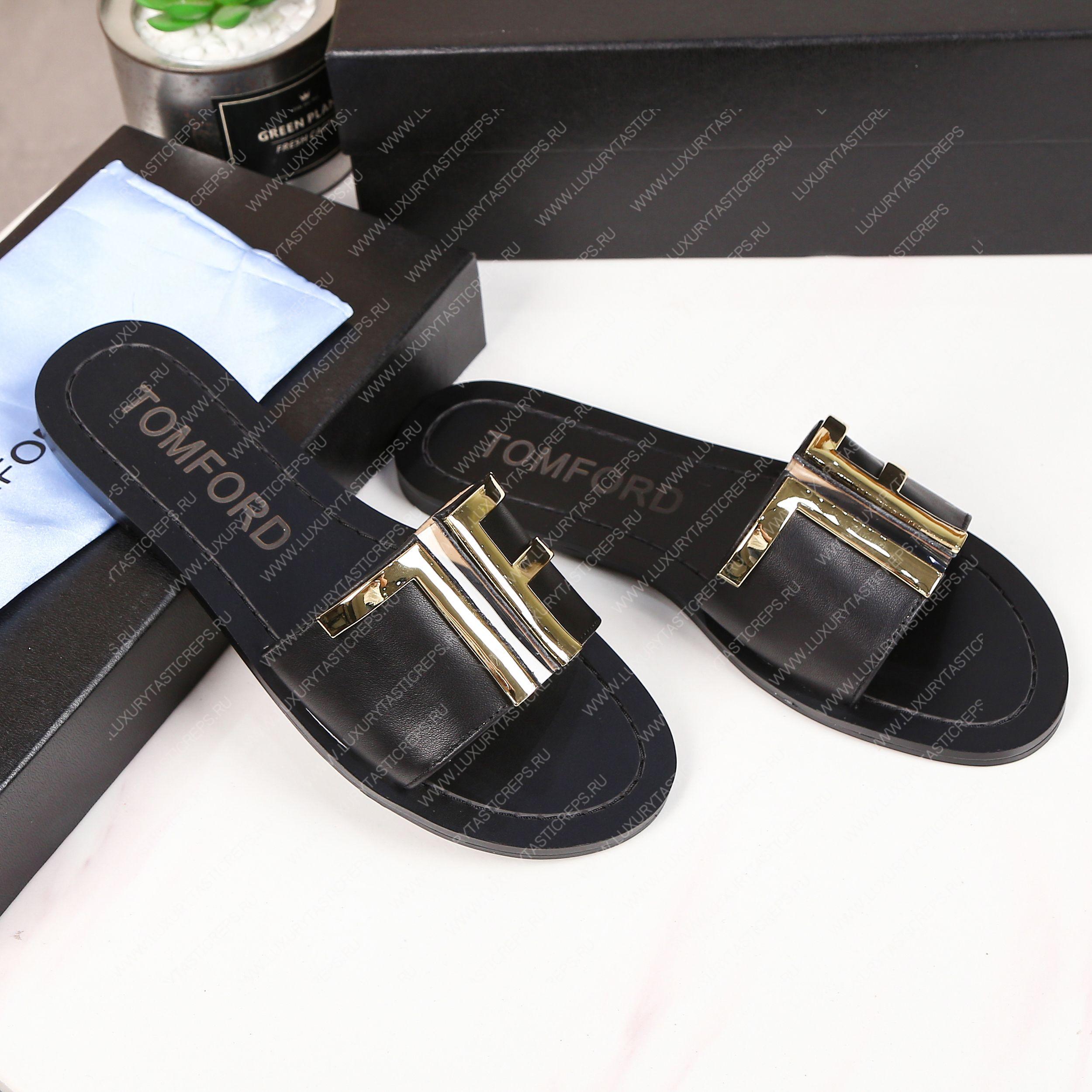 TOM FORD PLAQUE SLIDES BLACK W2408TVAX