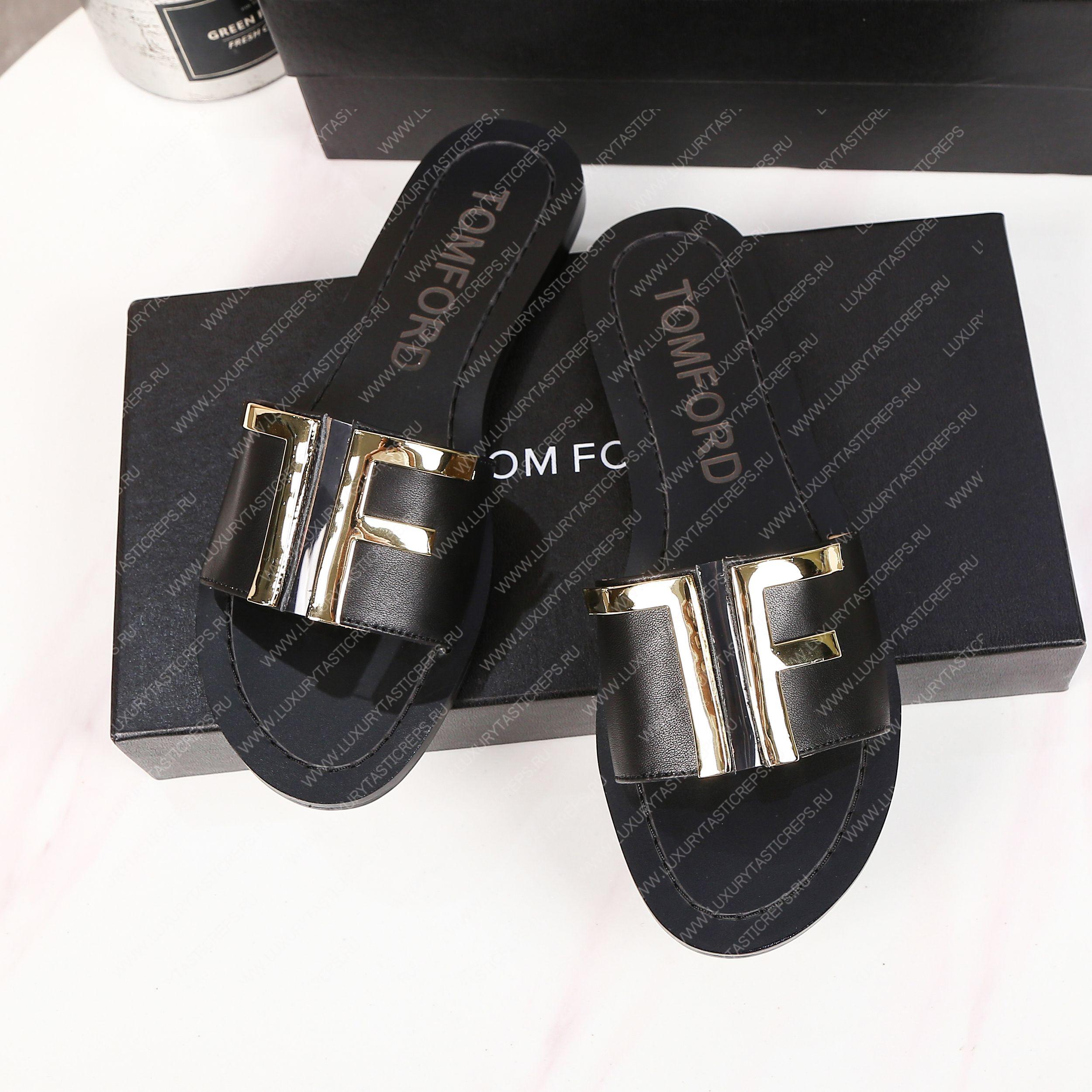 TOM FORD PLAQUE SLIDES BLACK W2408TVAX