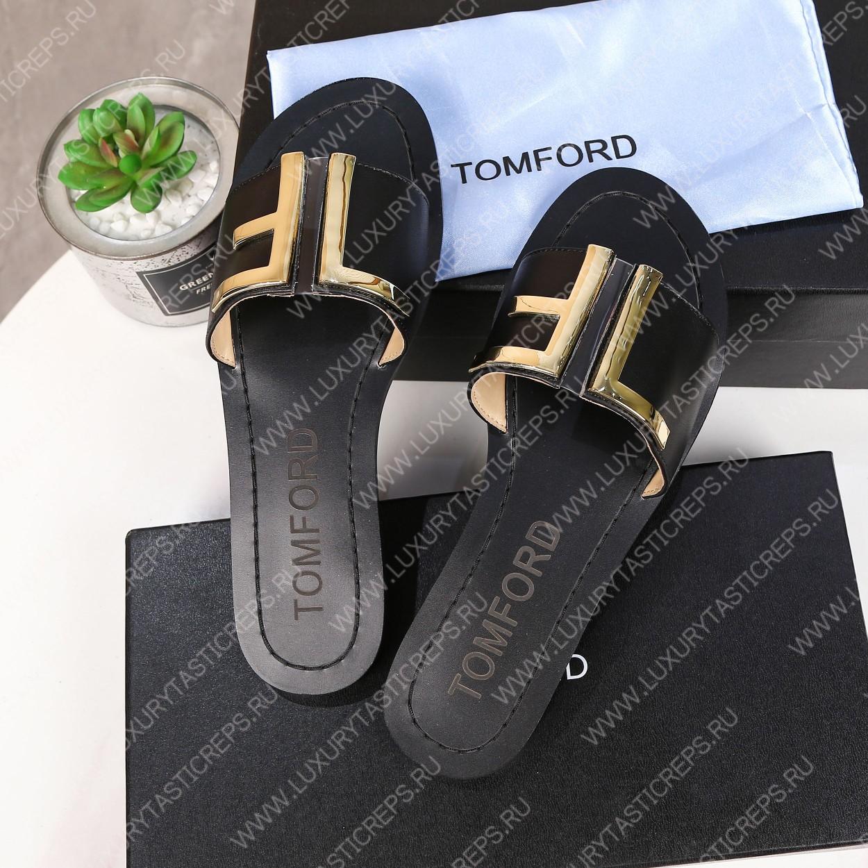 TOM FORD PLAQUE SLIDES BLACK W2408TVAX