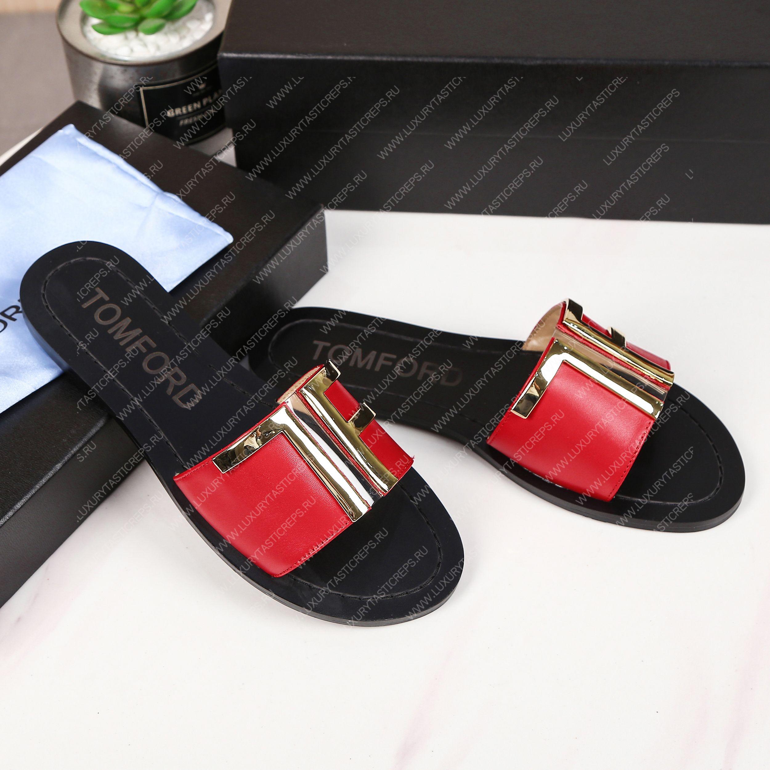 TOM FORD PLAQUE SLIDES RED W2408TVAX
