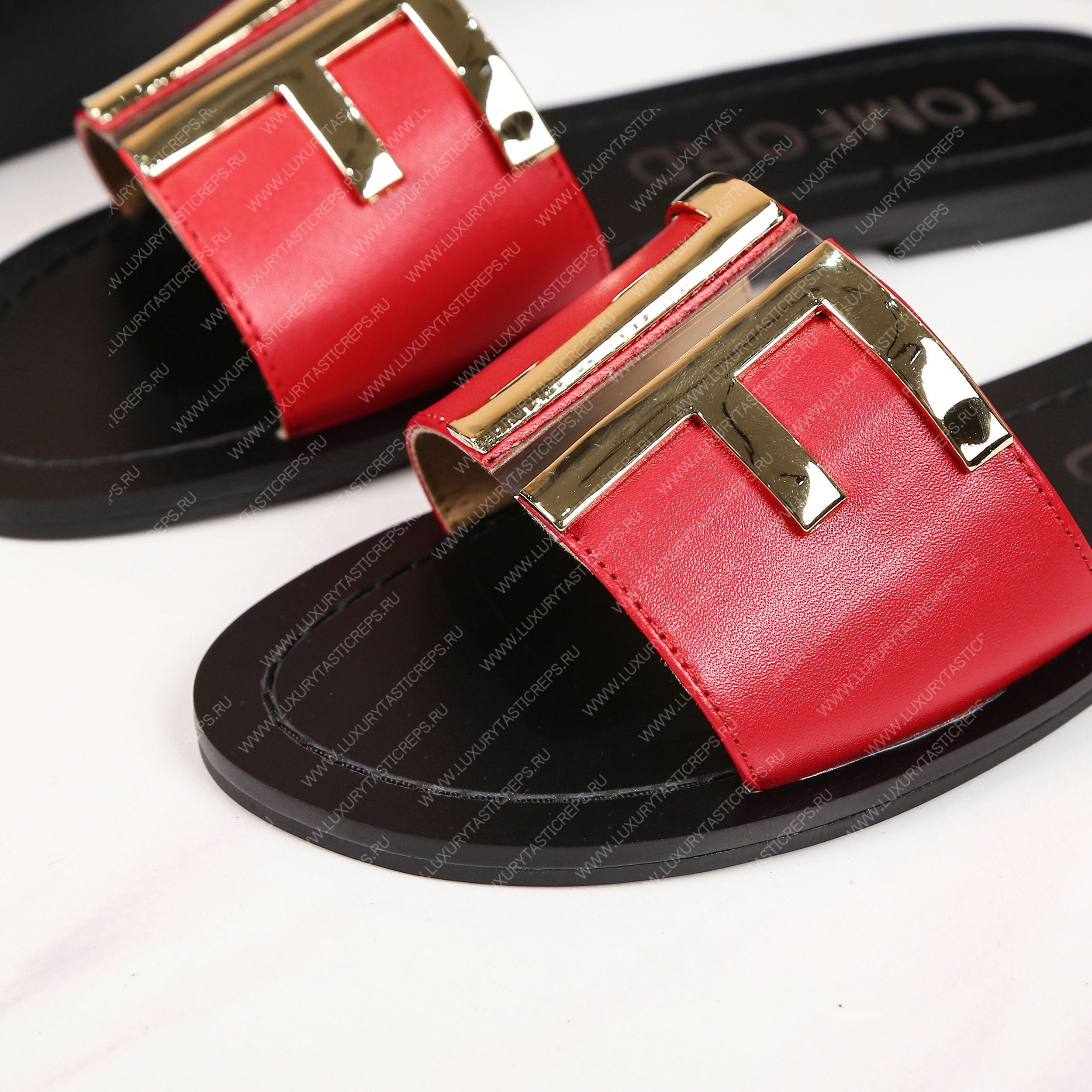 TOM FORD PLAQUE SLIDES RED W2408TVAX
