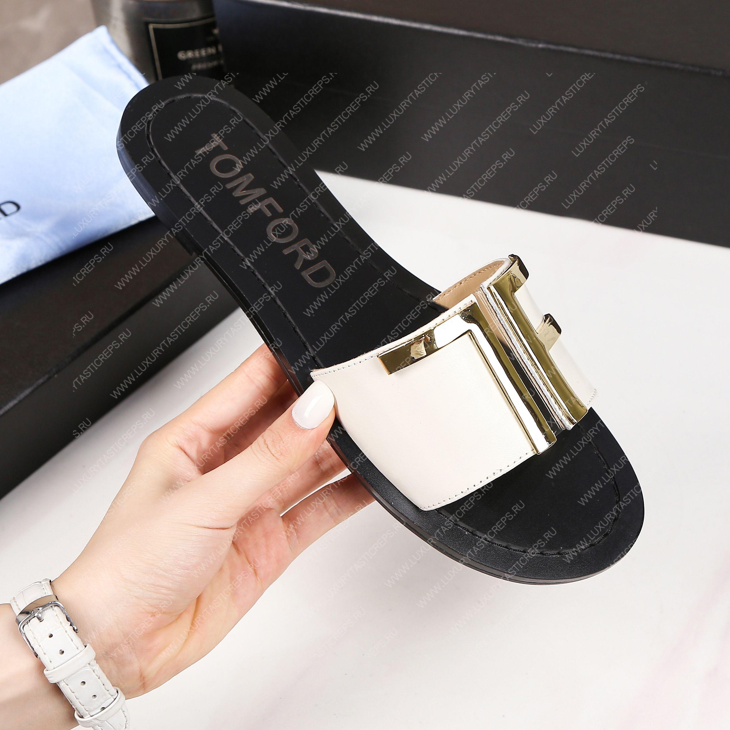 TOM FORD PLAQUE SLIDES WHITE W2408TVAX