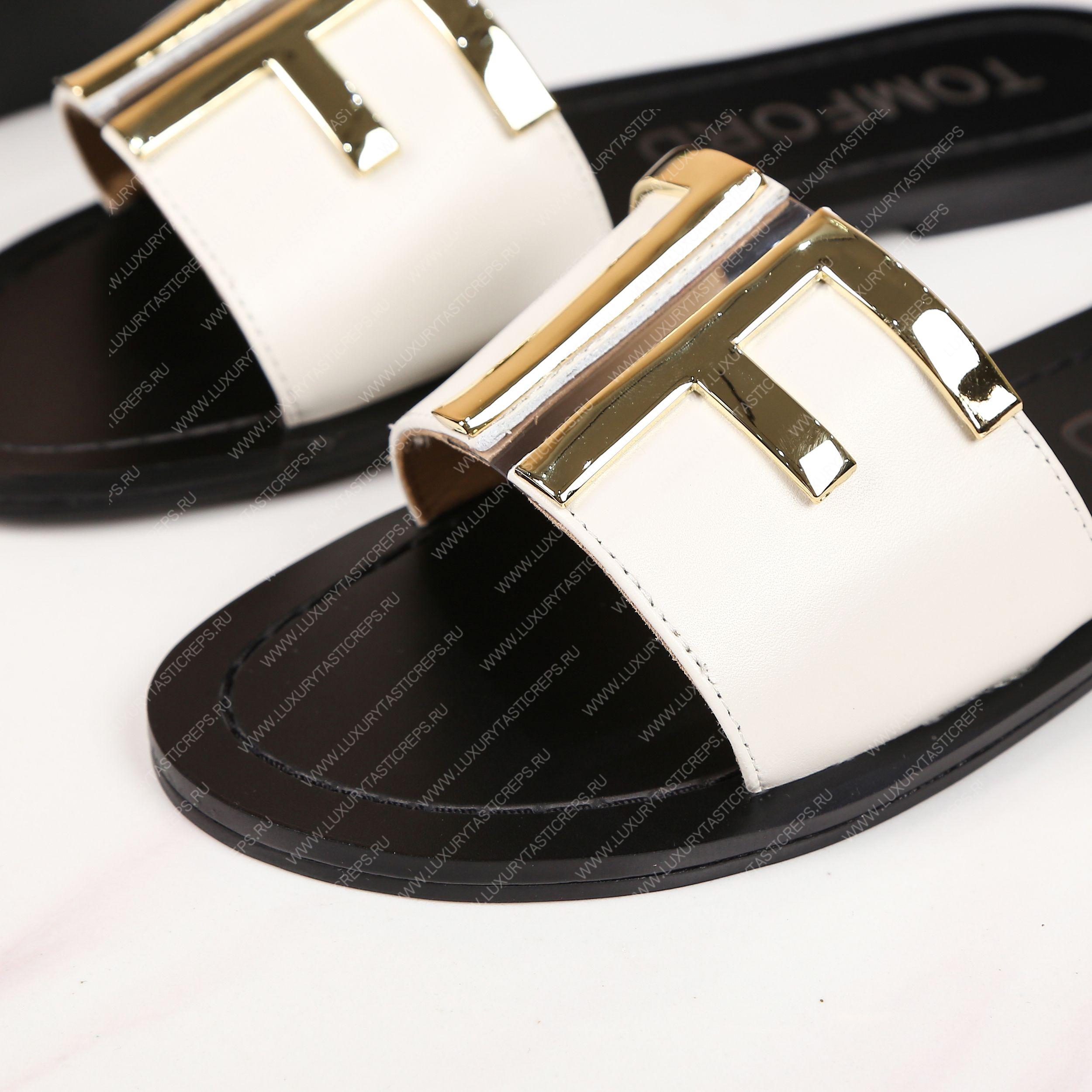 TOM FORD PLAQUE SLIDES WHITE W2408TVAX
