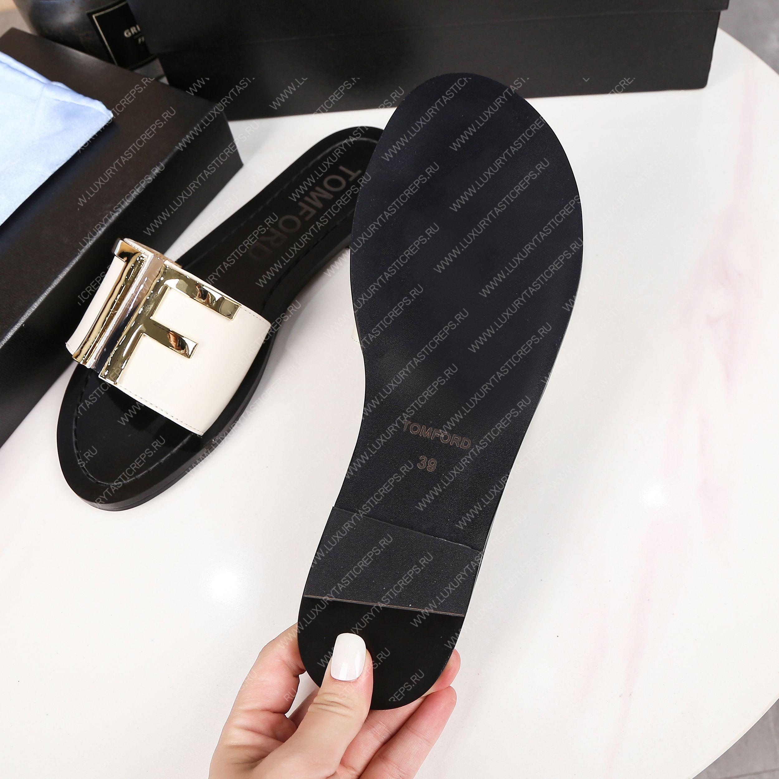 TOM FORD PLAQUE SLIDES WHITE W2408TVAX