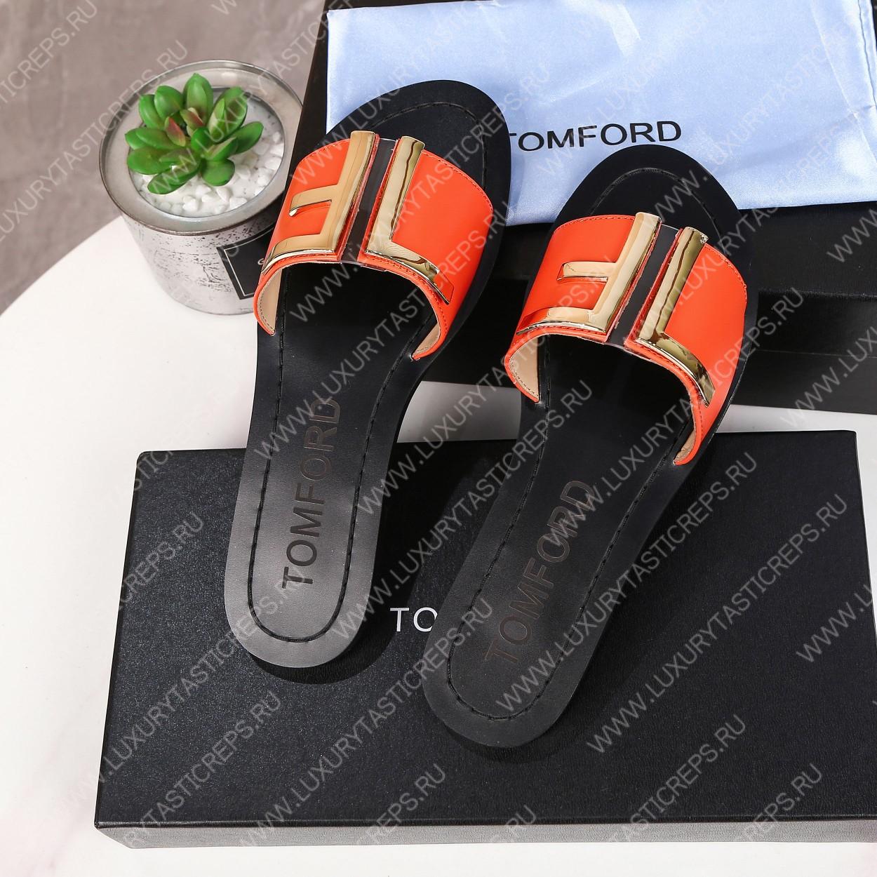 TOM FORD PLAQUE SLIDES ORANGE W2408TVAX