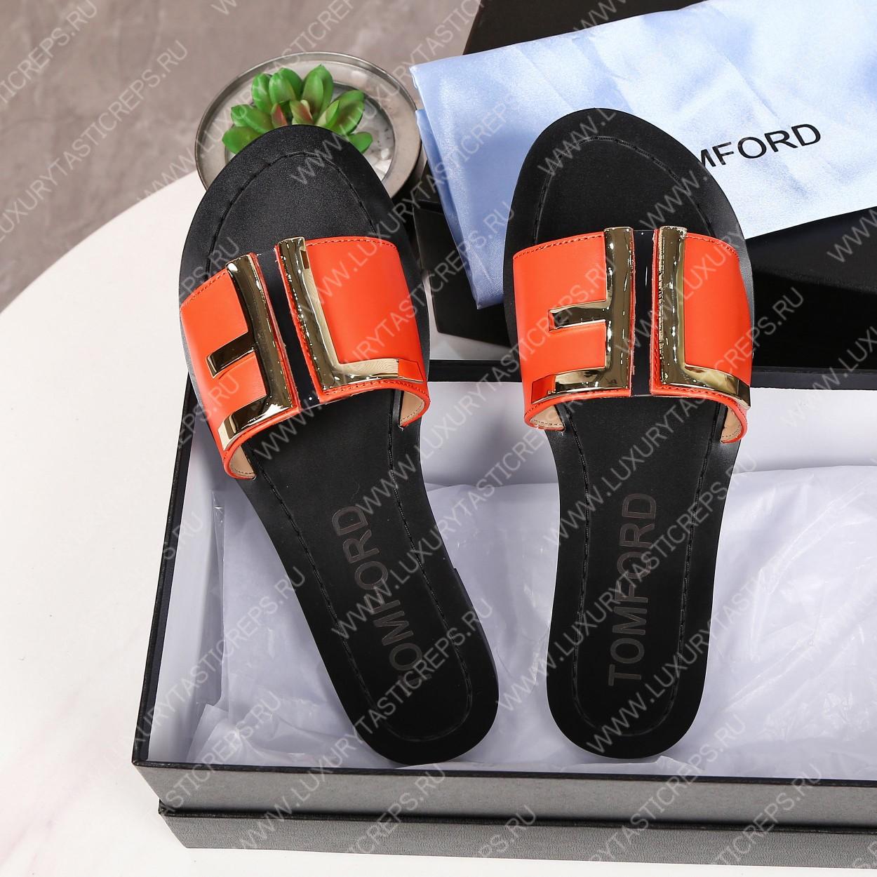 TOM FORD PLAQUE SLIDES ORANGE W2408TVAX