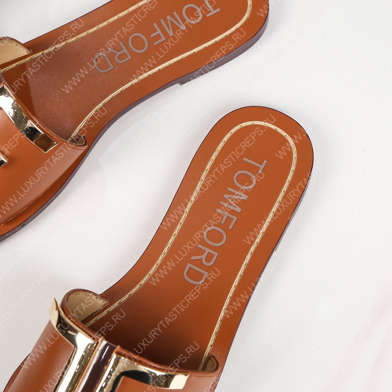 TOM FORD PLAQUE SLIDES BROWN W2408TVAX