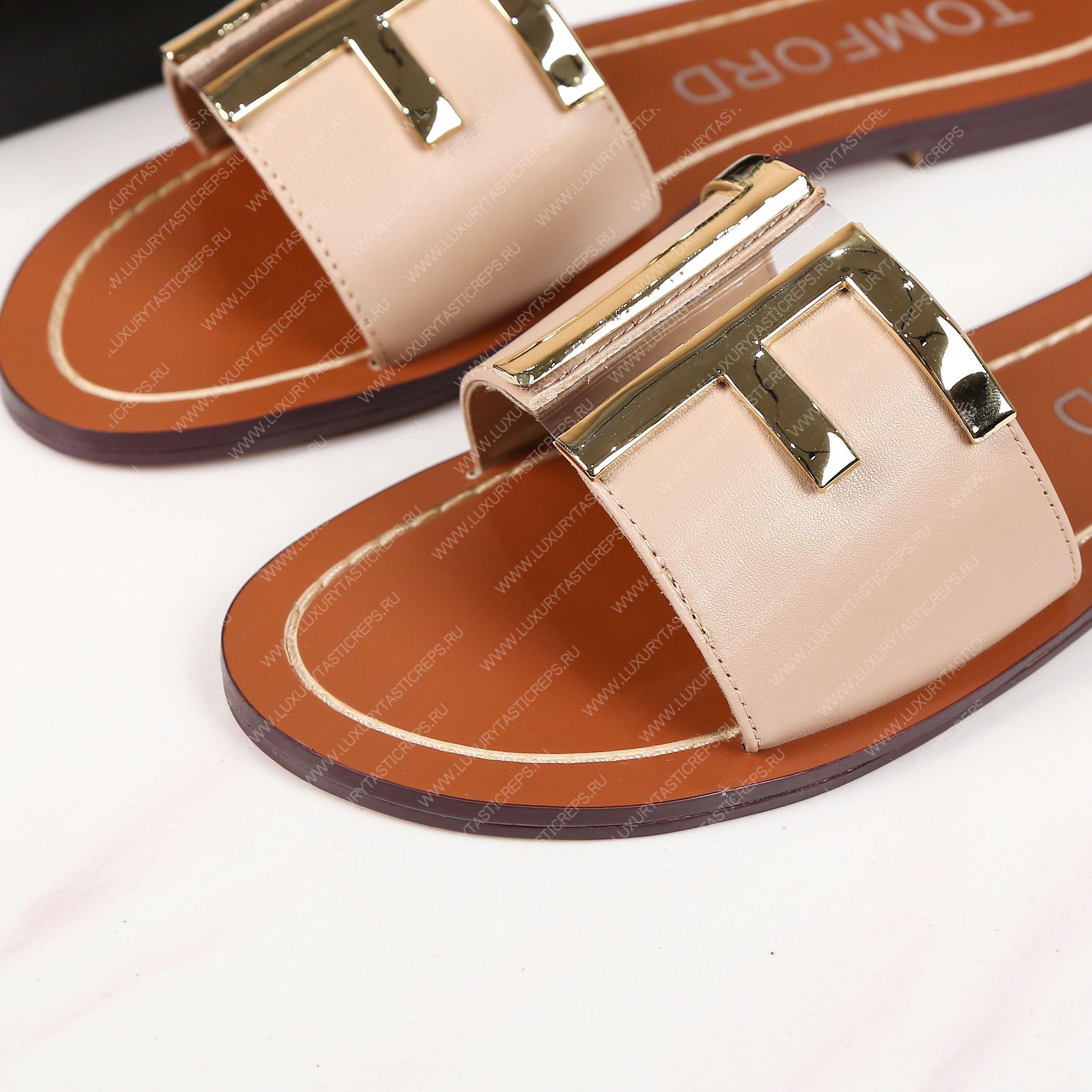 TOM FORD PLAQUE SLIDES BEIGE W2408TVAX