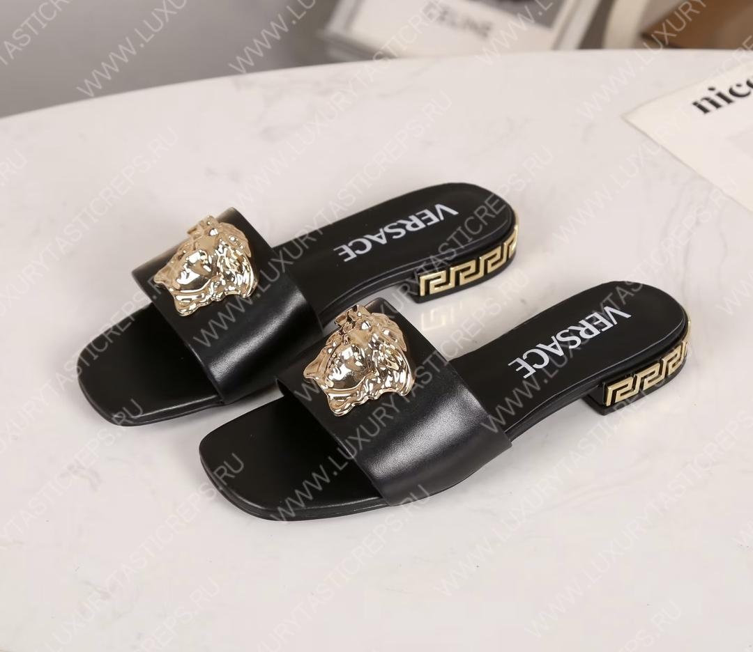 VERSACE GRECA MULES BLACK 1003221