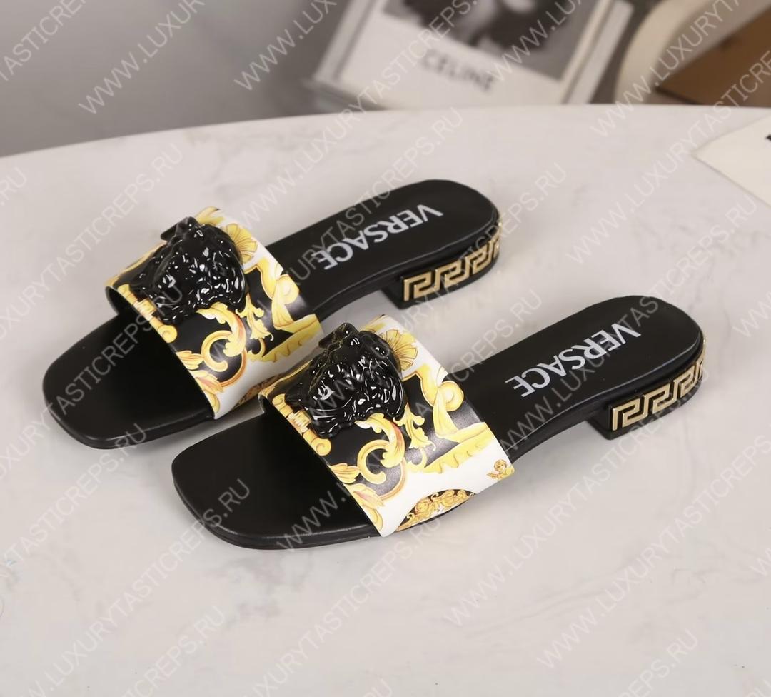 VERSACE GRECA MULES BLACK 1003221