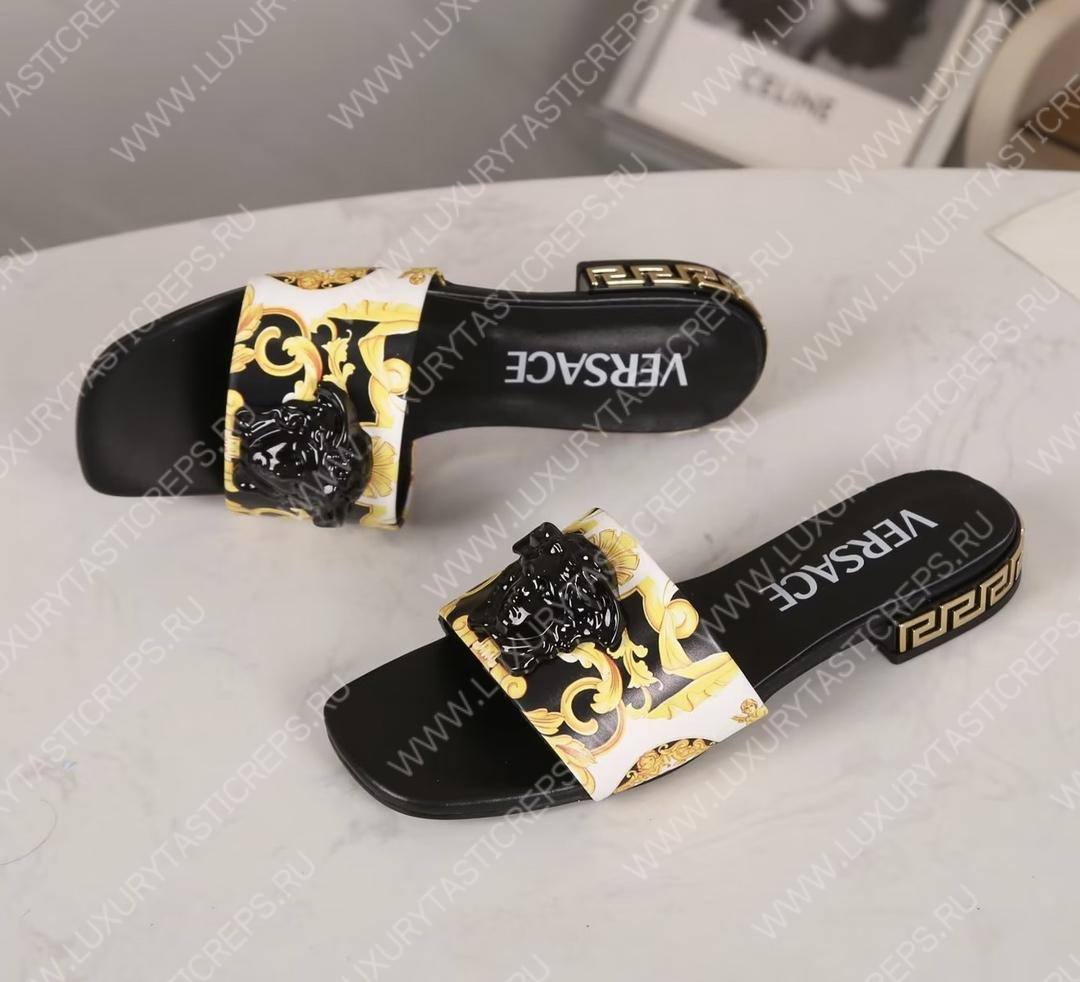 VERSACE GRECA MULES BLACK 1003221