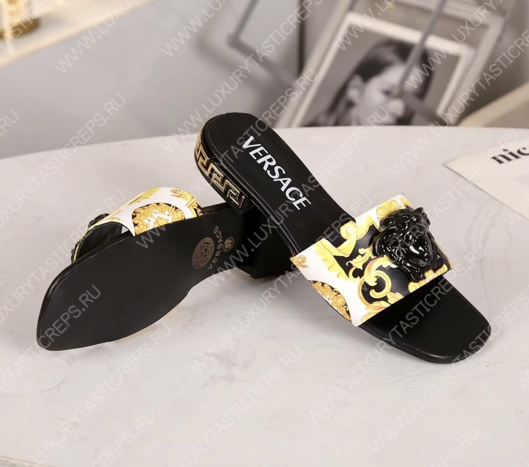 VERSACE GRECA MULES BLACK 1003221